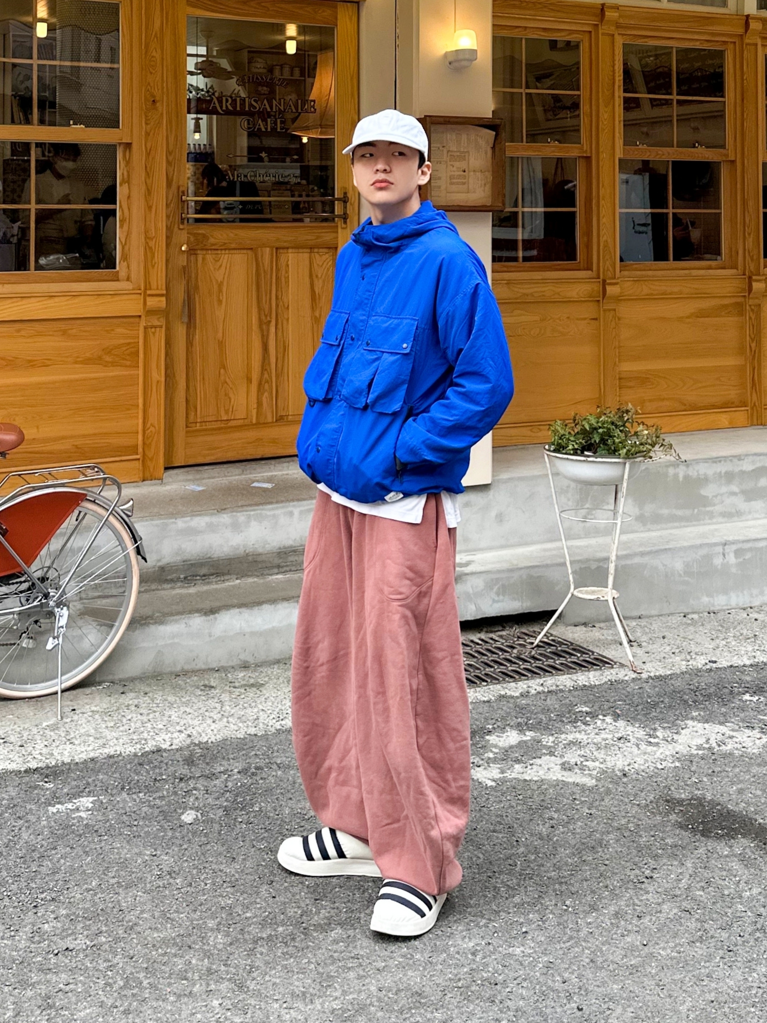 Adidas Puffylette Off White 착용 스타일 - 2