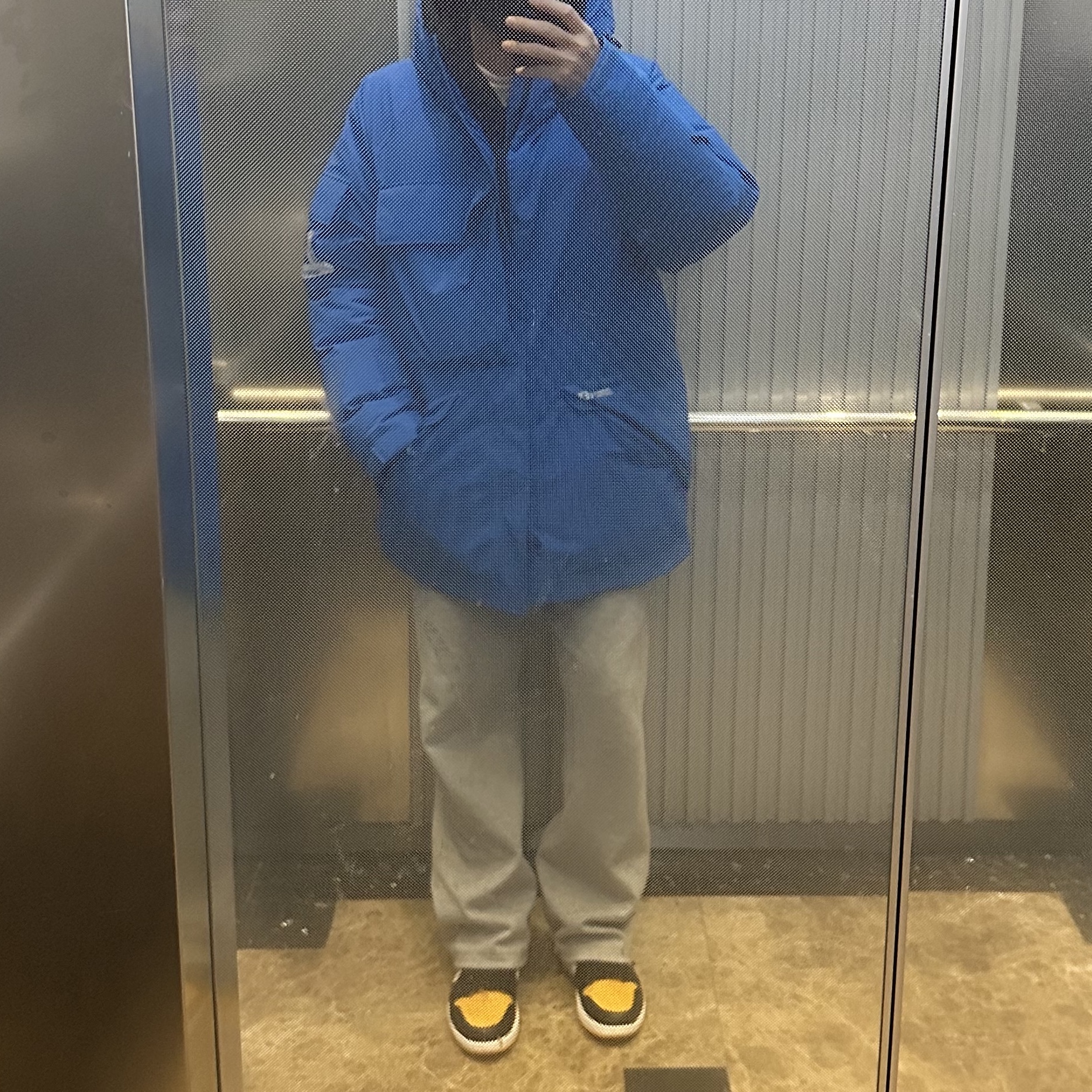 Palace Gore-Tex Arctic Cargo Parka Blue - 21FW, Jordan 1 Retro High OG Taxi 착용 스타일
