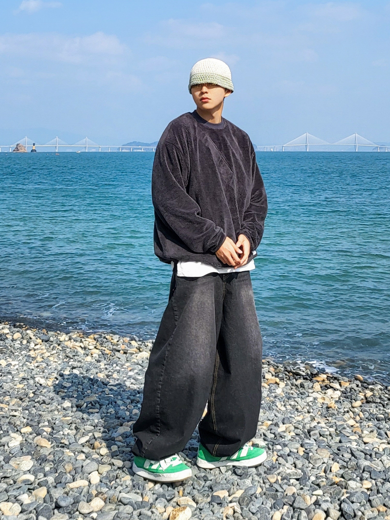Adidas Adimatic Green 착용 스타일 - 1