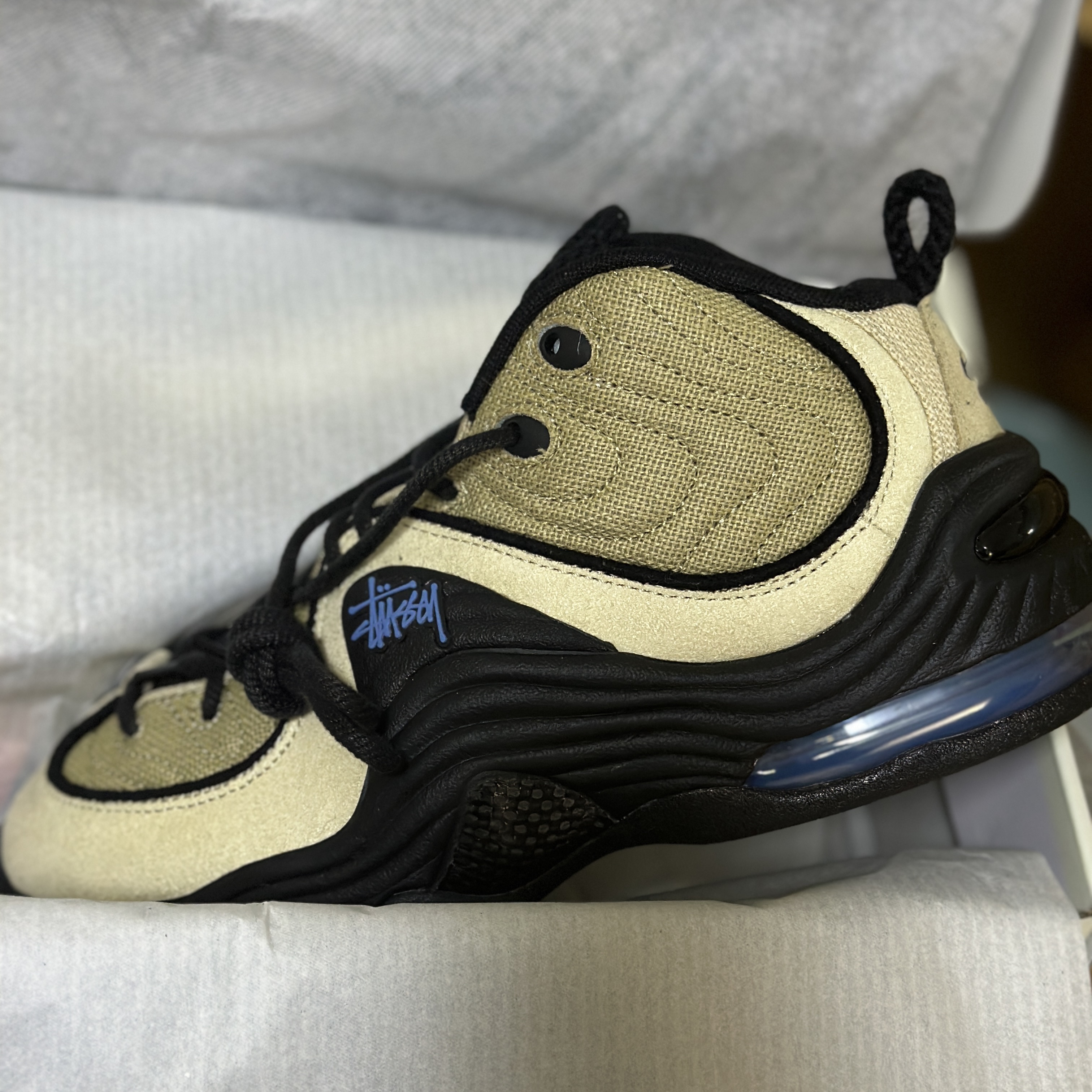 Nike x Stussy Air Penny II Rattan and Limestone 착용 스타일 - 3