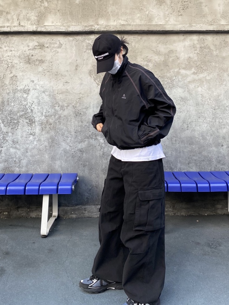 Wooyoungmi Embroidered Ball Cap Black - 23SS, Asics Gel-Venture 6 Carrier Grey 착용 스타일 - 2