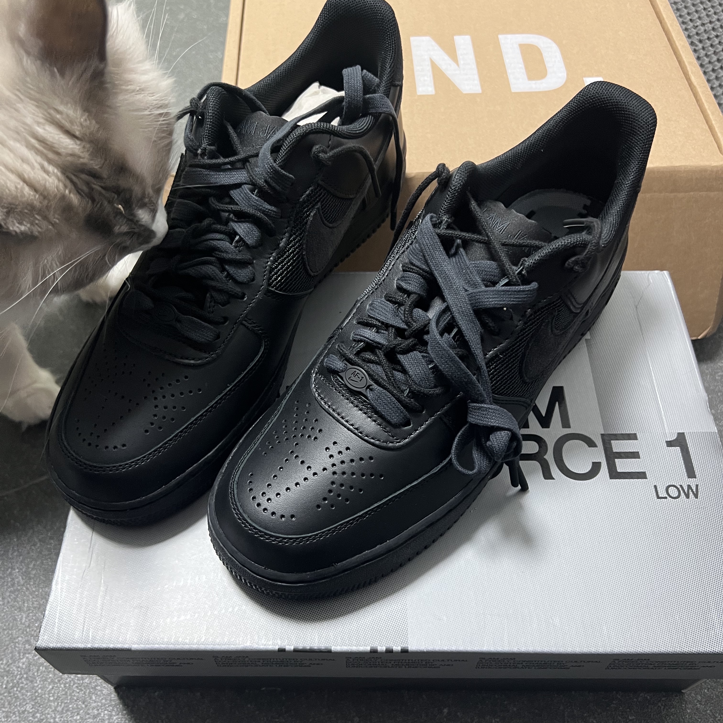 Nike x Slam Jam Air Force 1 Low SP Black Off Noir 착용 스타일 - 4