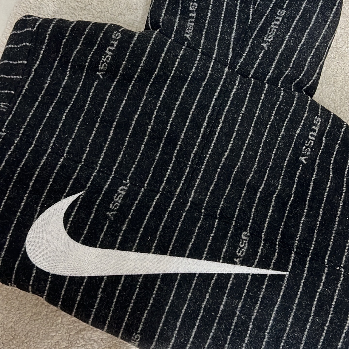 Nike x Stussy NRG Striped Wool Jacket Black (DR4023-010) 착용 스타일 - 1