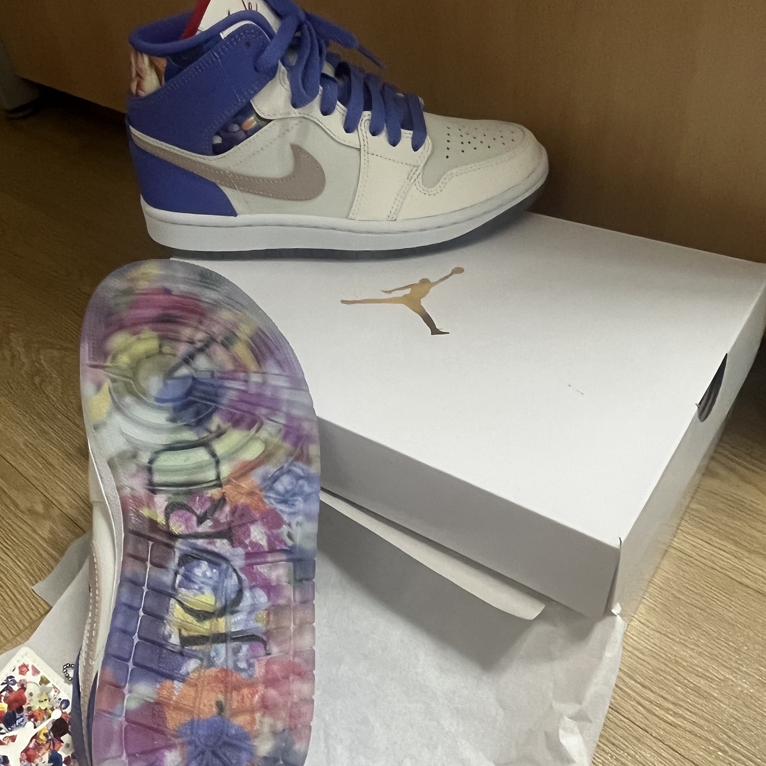 (W) Jordan 1 Mid Floral 착용 스타일 - 1