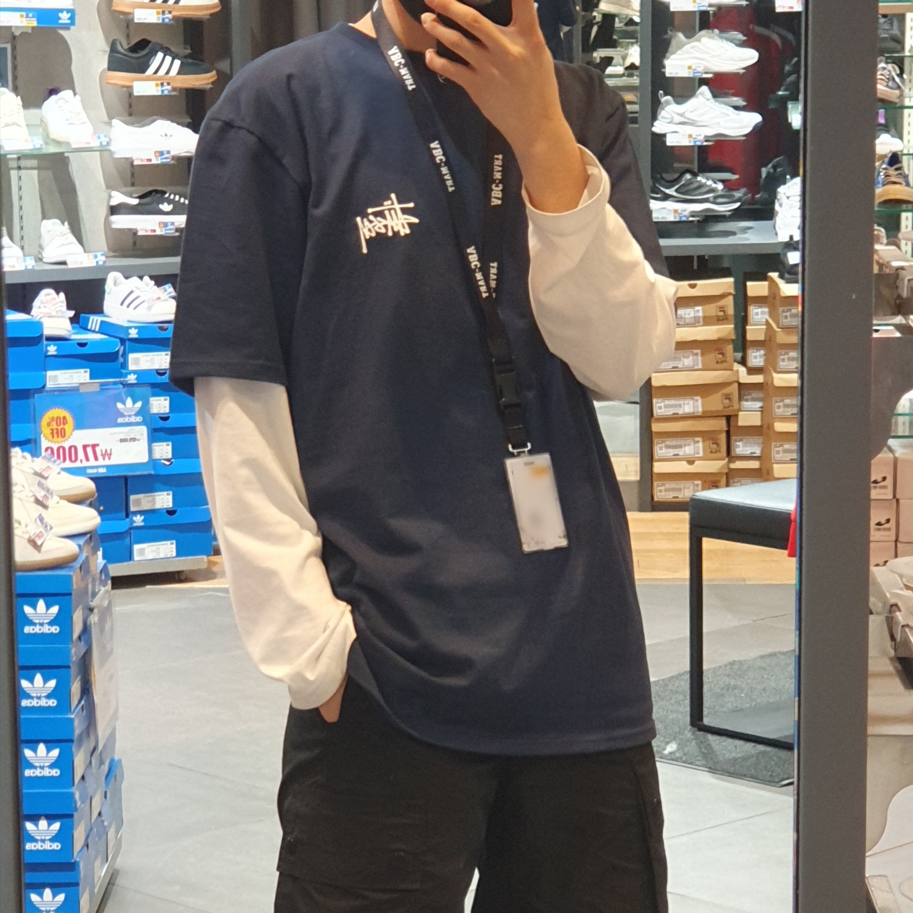 Stussy Basic Stussy T-Shirt Navy 2022 착용 스타일