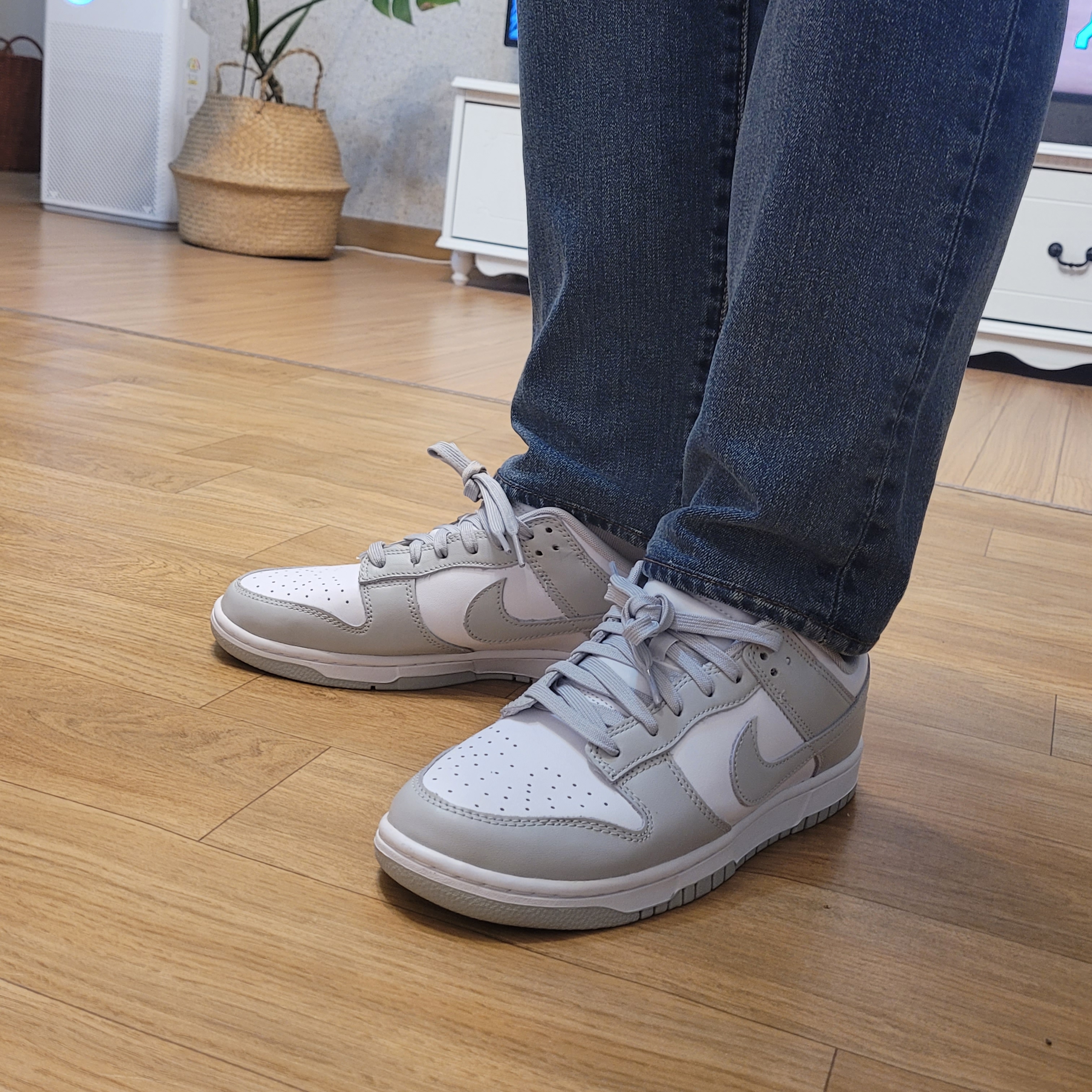Nike Dunk Low Retro Grey Fog 착용 스타일 - 5