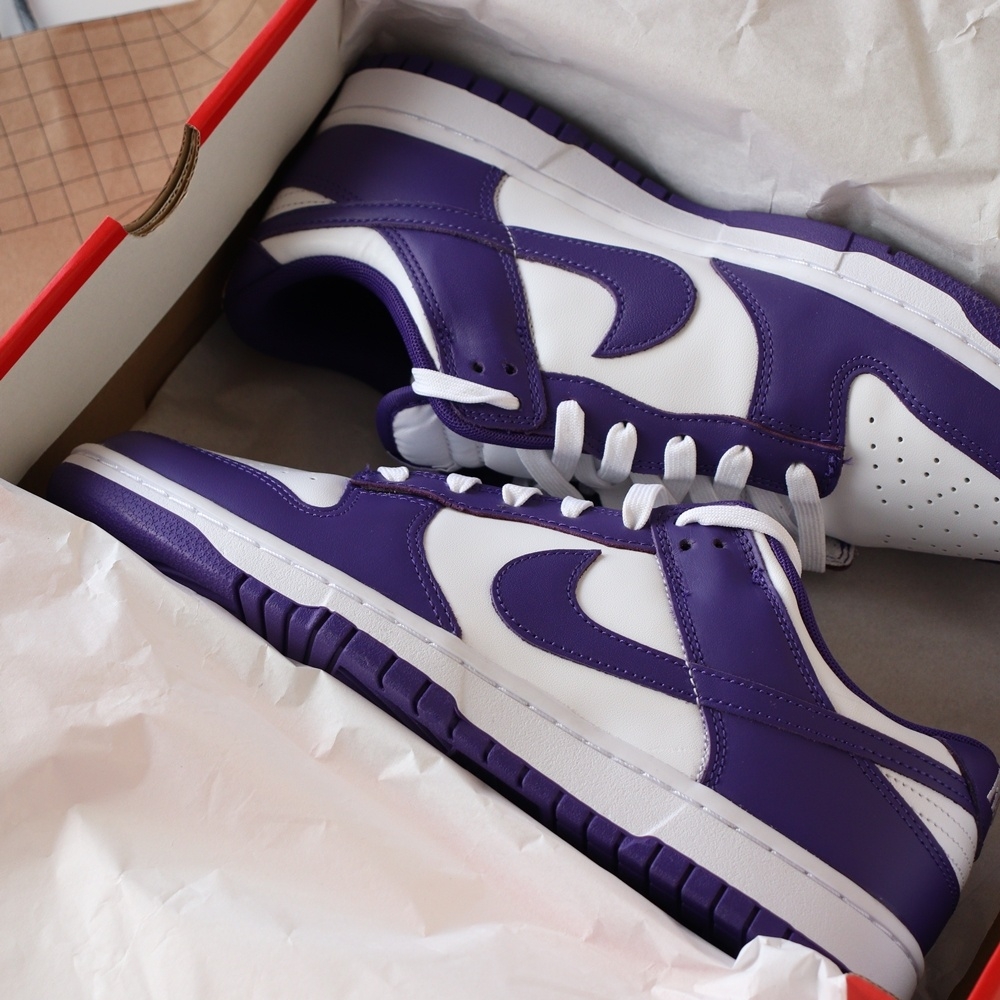 Nike Dunk Low Retro Championship Court Purple 착용 스타일 - 2