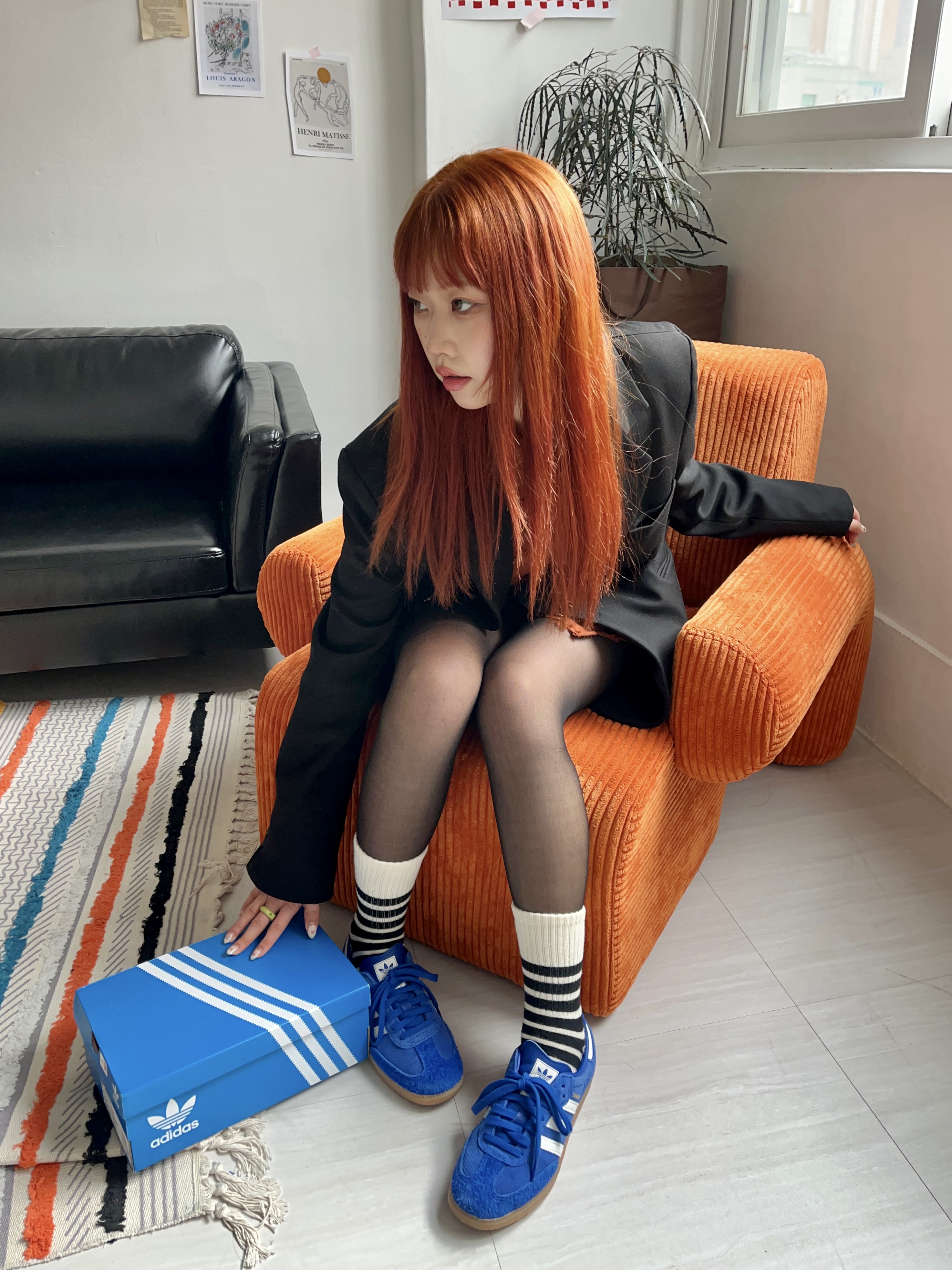 Adidas Samba OG Royal Blue 착용 스타일 - 1