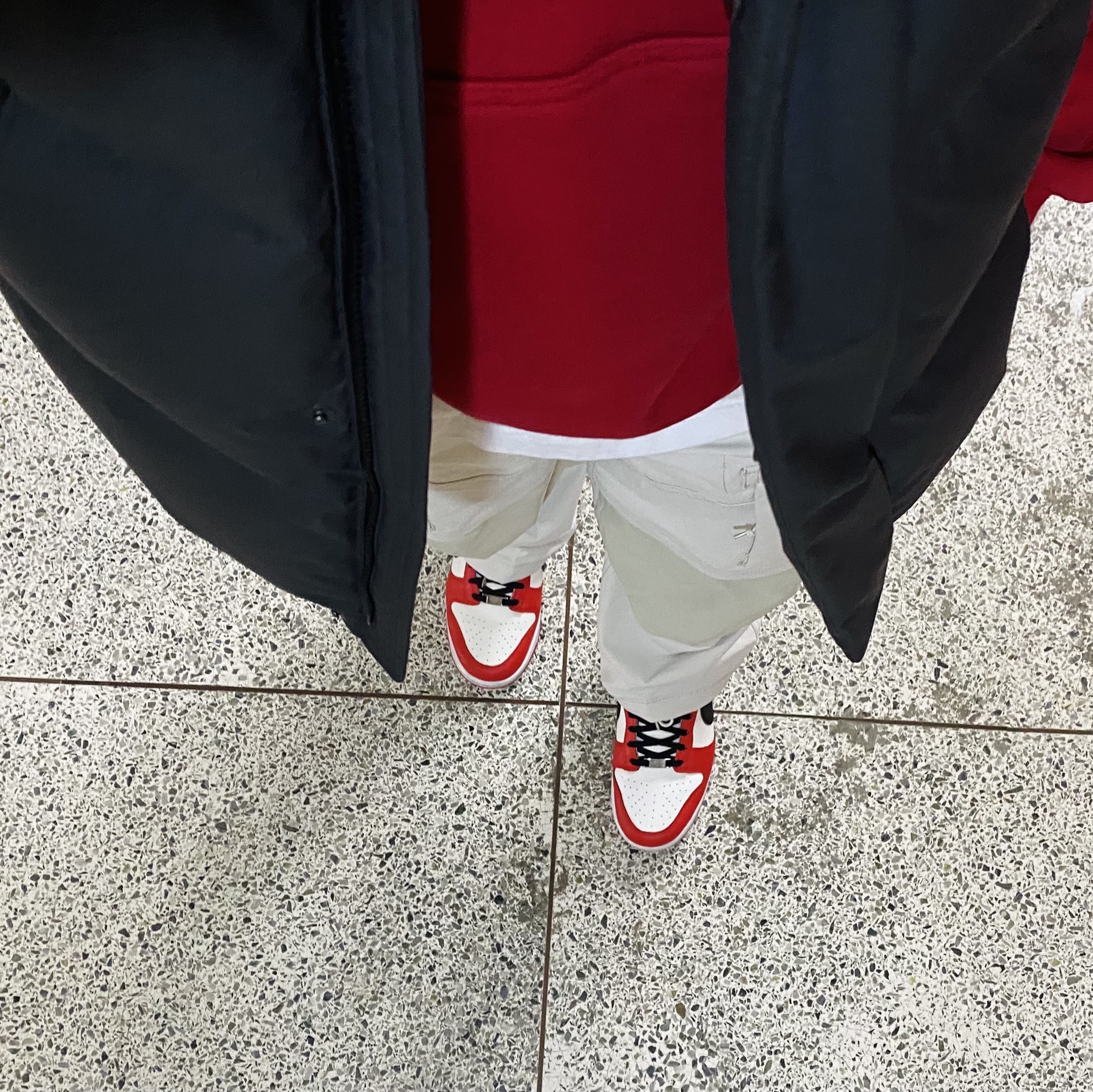 Nike ACG Smith Summit Cargo Pants Light Bone - Asia, Nike x NBA Dunk Low Retro EMB Black and Chile Red 착용 스타일