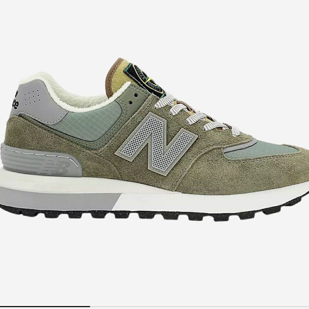 New Balance x Stone Island 574 Legacy Green 착용 스타일