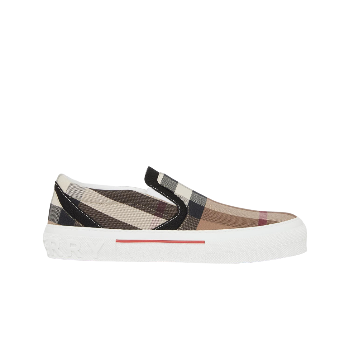 버버리 이그재저레이트 체크 코튼 스니커즈 버치 브라운(Burberry Exaggerated Check Cotton Sneakers Birch Brown) - 1