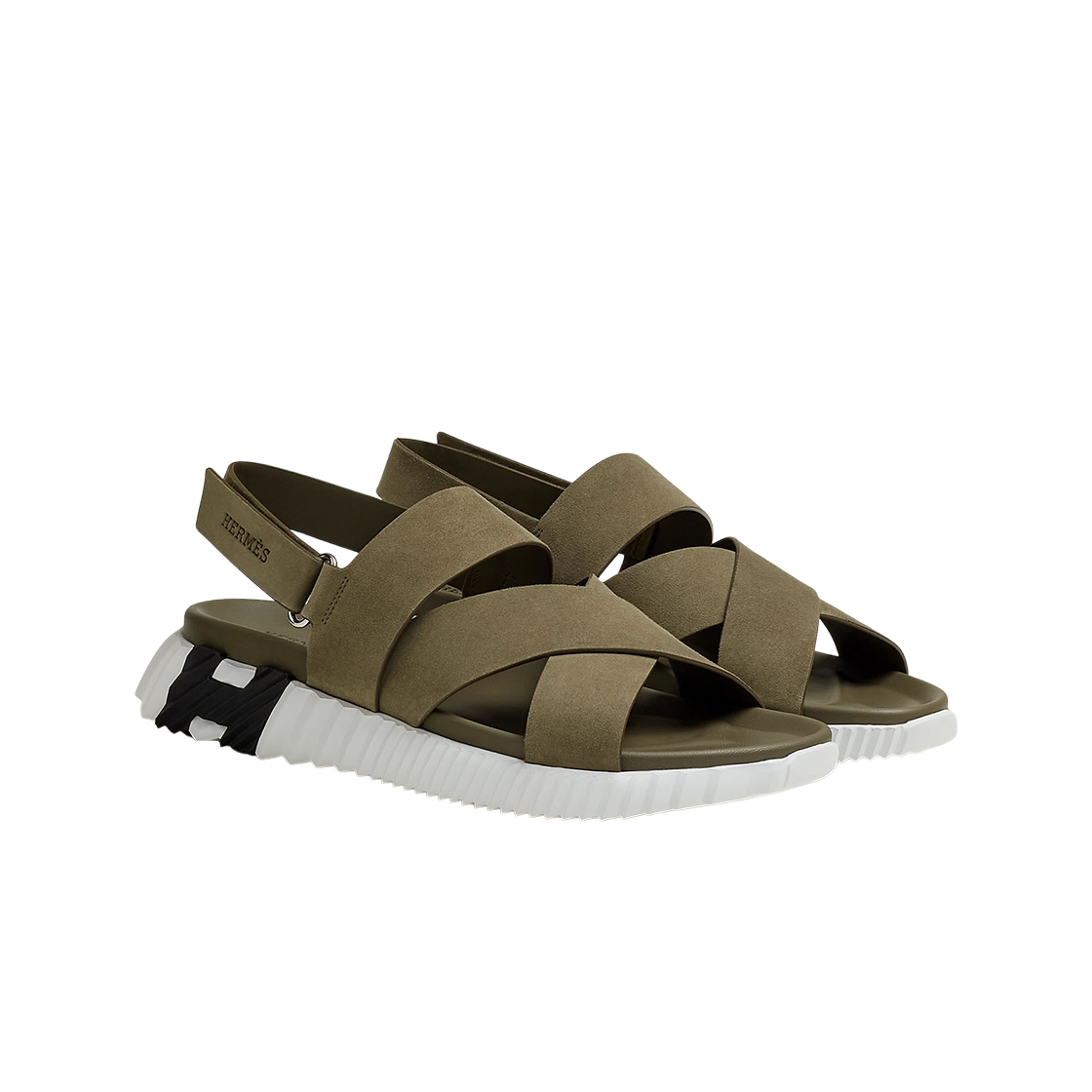 에르메스 일렉트릭 샌들 스웨이드 고트스킨 & 베르 뚠드라(Hermes Electric Sandal Suede Goatskin & Vert Toundra) - 2