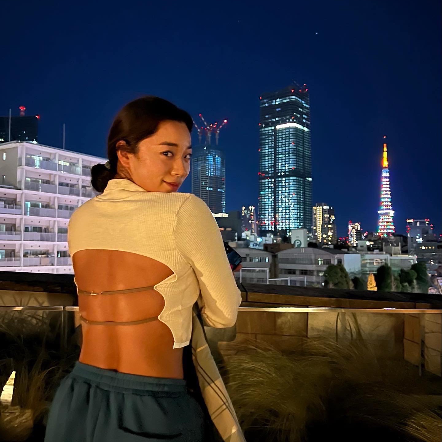 (W) Nike x Jacquemus Long Sleeve Ribbed Polo Pearl White - Asia 착용 스타일