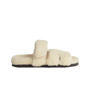(W) Hermes Chypre Sandal Woolskin & Ecru