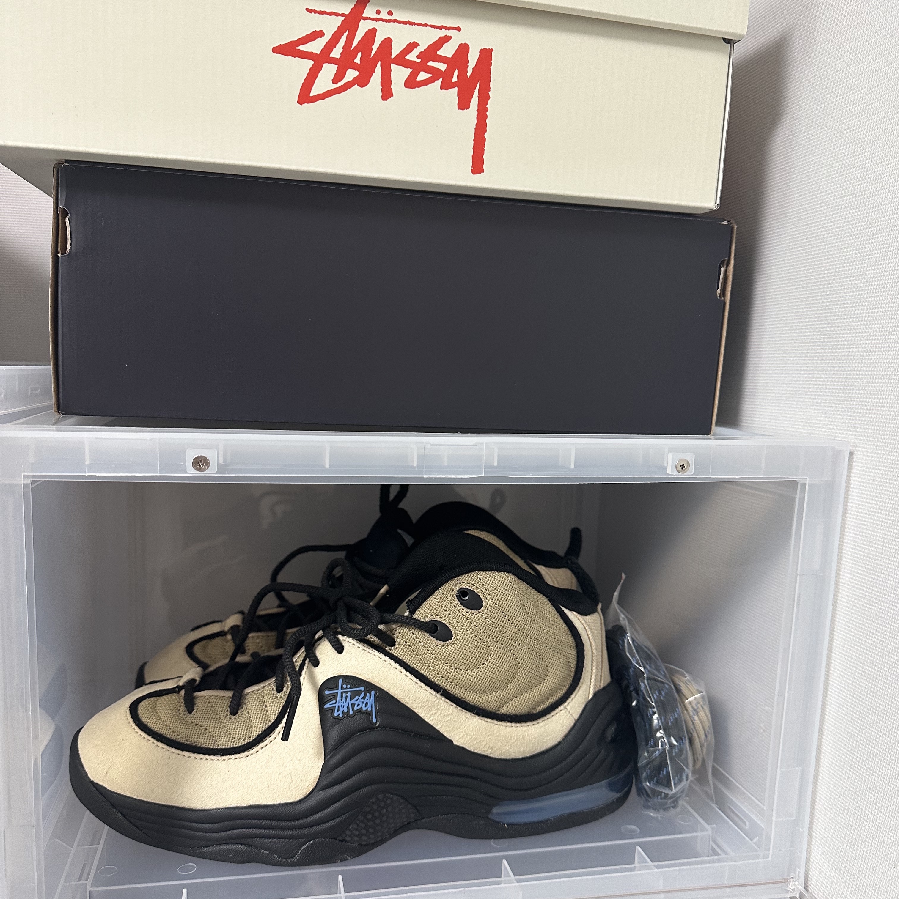 Nike x Stussy Air Penny II Rattan and Limestone 착용 스타일