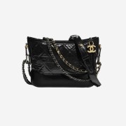 Chanel Gabrielle Small Hobo Bag Aged Calfskin & Gold Black