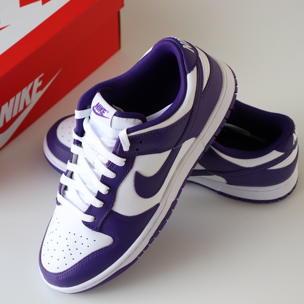 Nike Dunk Low Retro Championship Court Purple 착용 스타일 - 1
