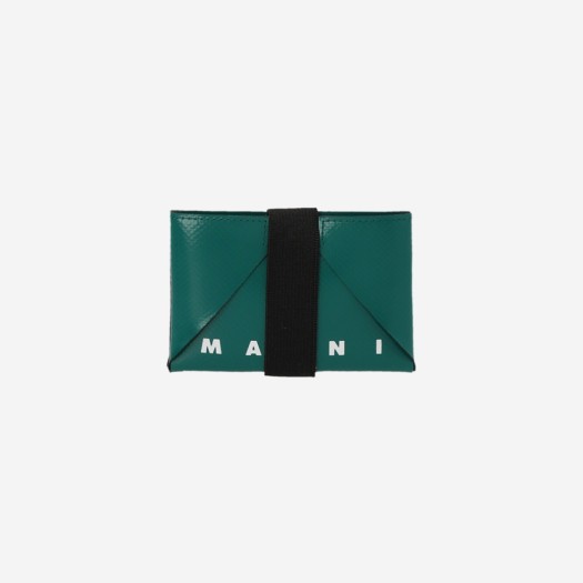 마르니 PVC 오리가미 구조 카드 홀더 스페리컬 그린 블랙