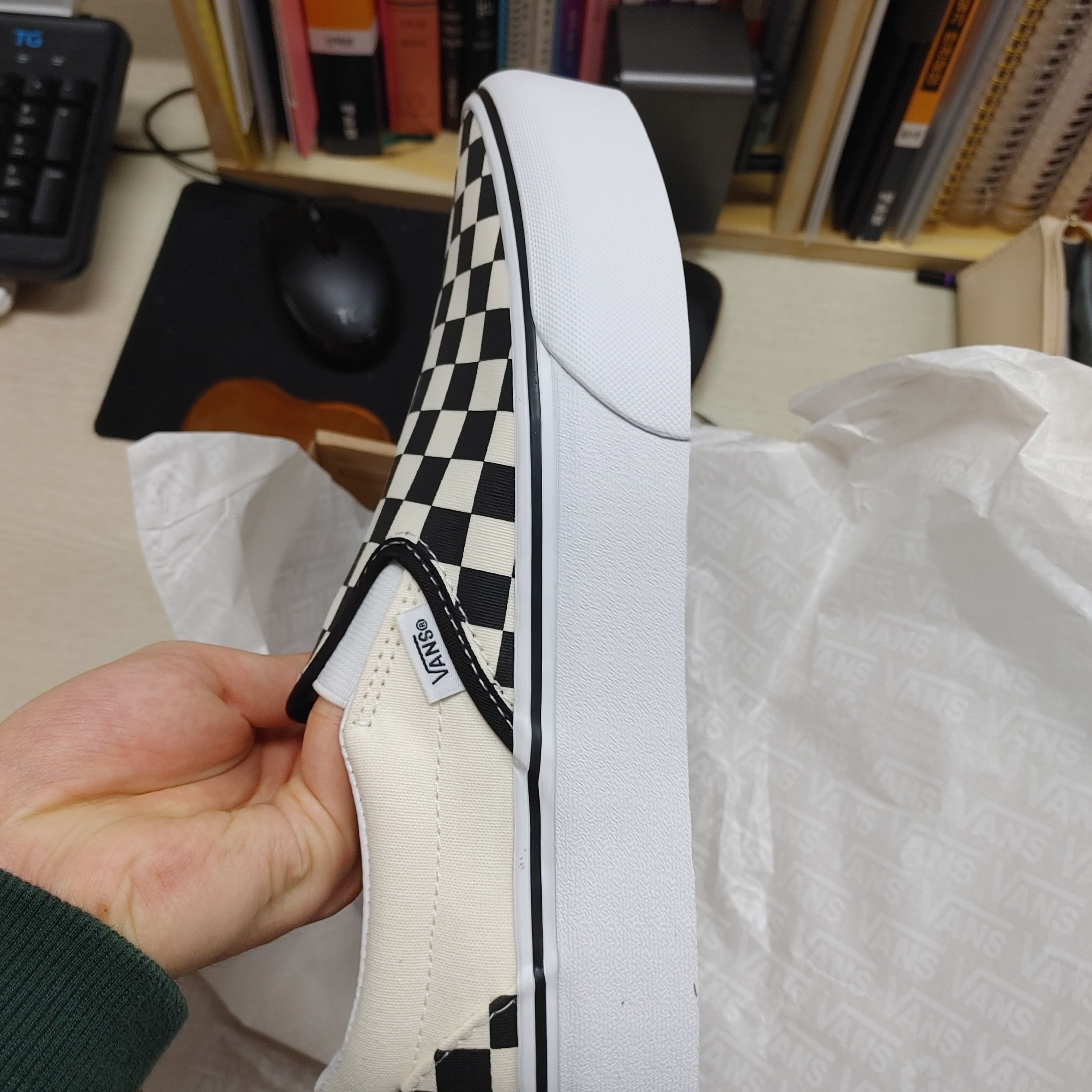 Vans Classic Slip-On Platform Checkerboard 착용 스타일 - 2