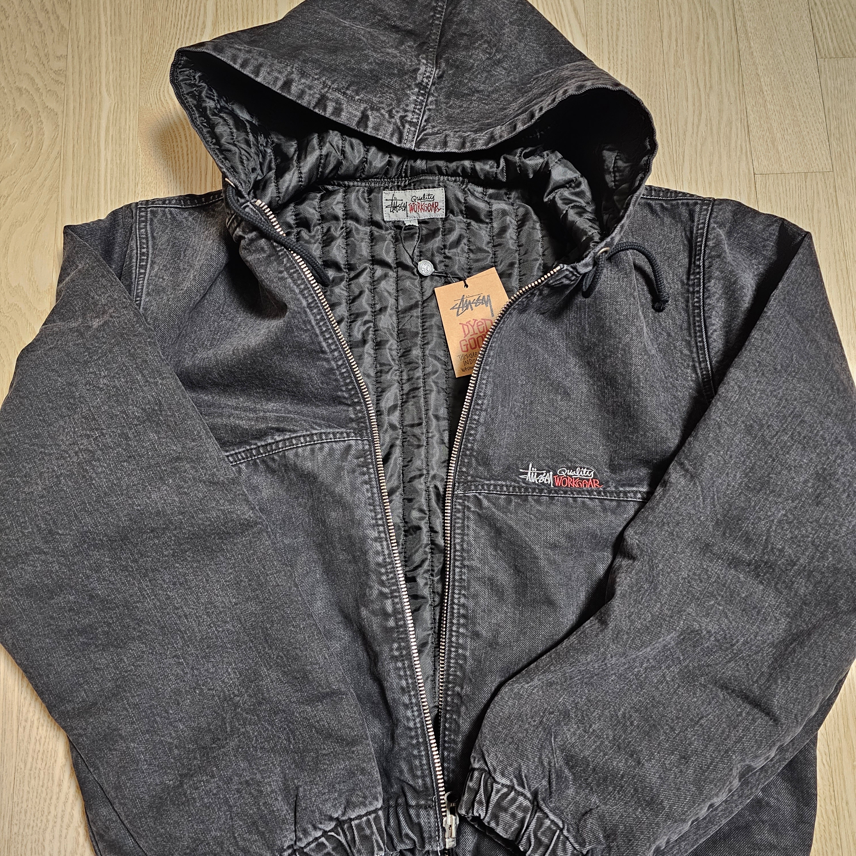 Stussy Double Dye Work Jacket Black 착용 스타일