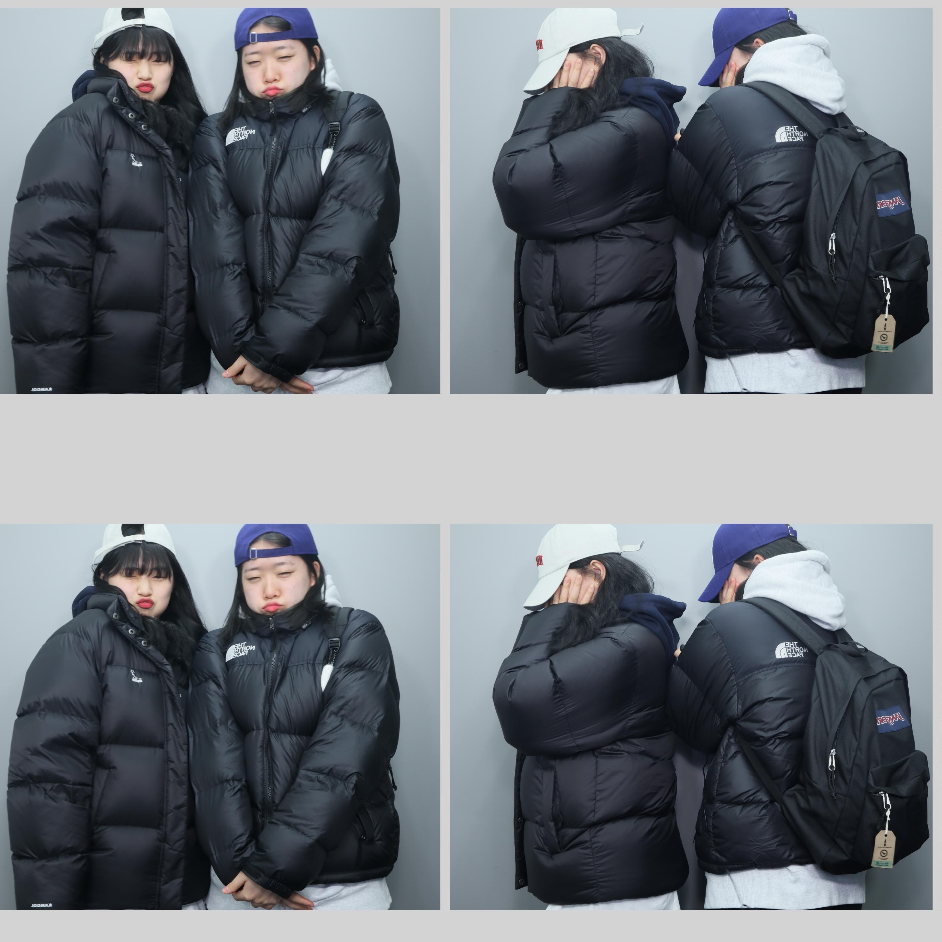 The North Face 1996 Eco Nuptse Jacket Black, Nike Air Force 1 '07 LV8 Athletic Club Light Smoke Grey Marina 착용 스타일