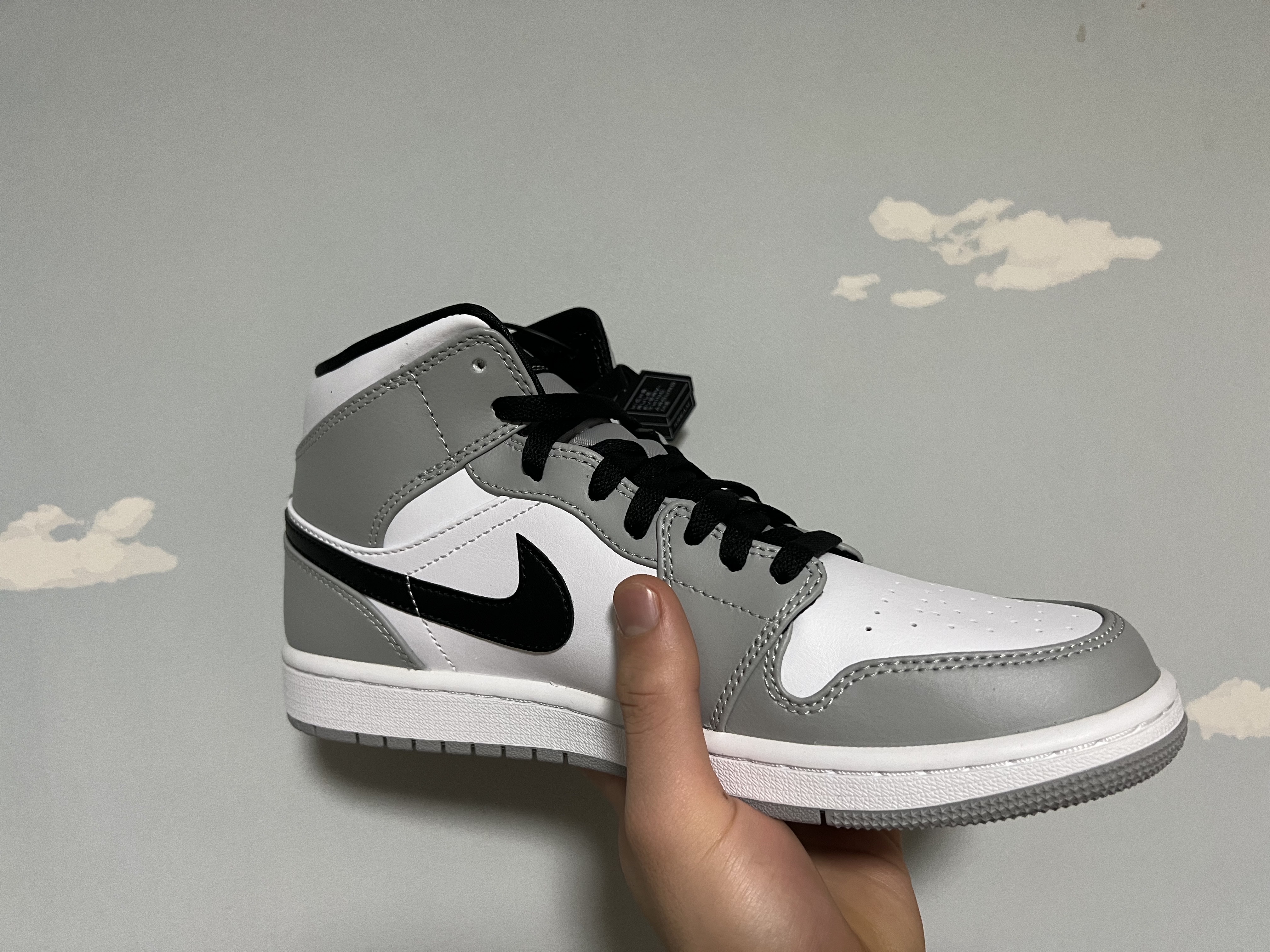 Jordan 1 Mid Light Smoke Grey, (GS) Jordan 1 Mid Light Smoke Grey 착용 스타일