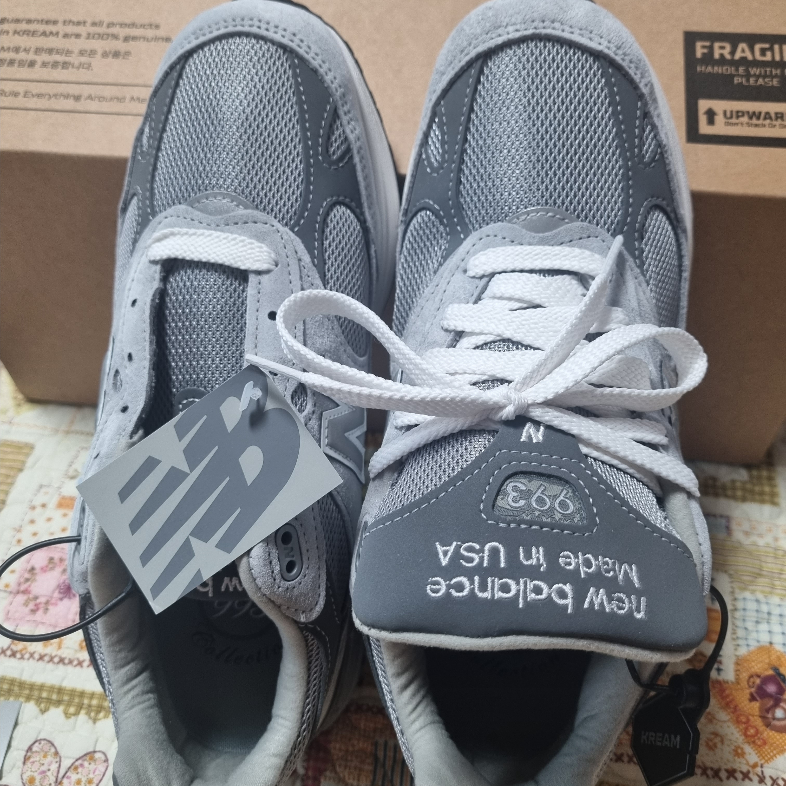 New Balance 993 Made in USA Grey - D Standard 착용 스타일 - 1