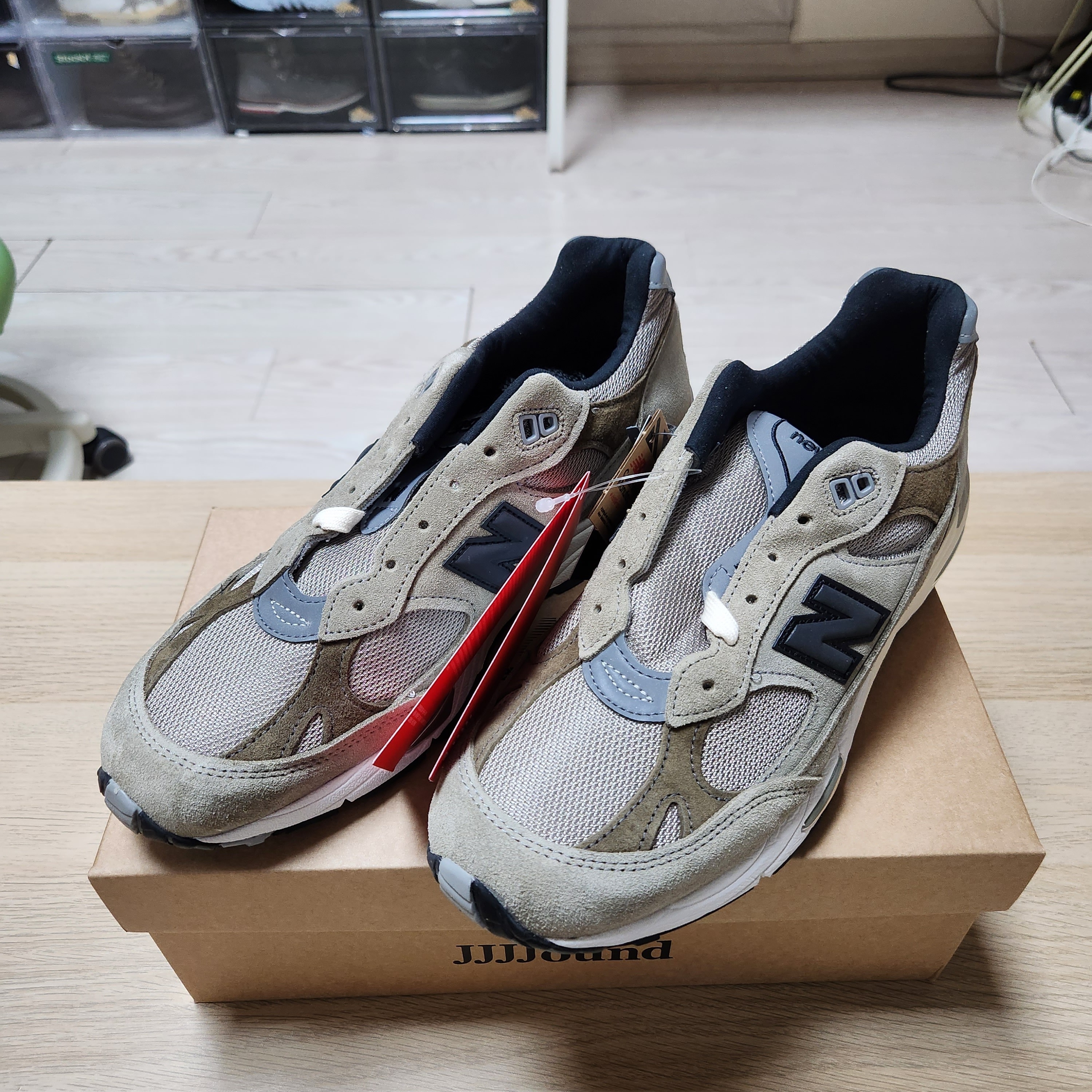 New Balance x JJJJound 991 Made in UK Grey 착용 스타일 - 1