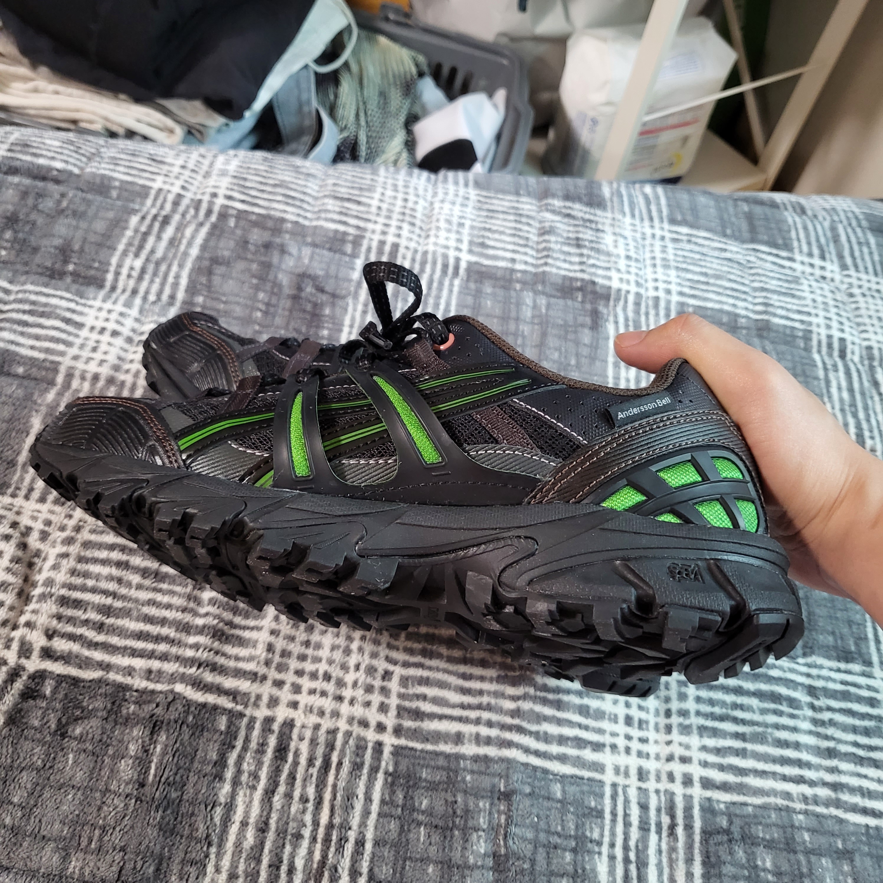 Asics x Andersson Bell Gel-Sonoma 15-50 Black Green 착용 스타일