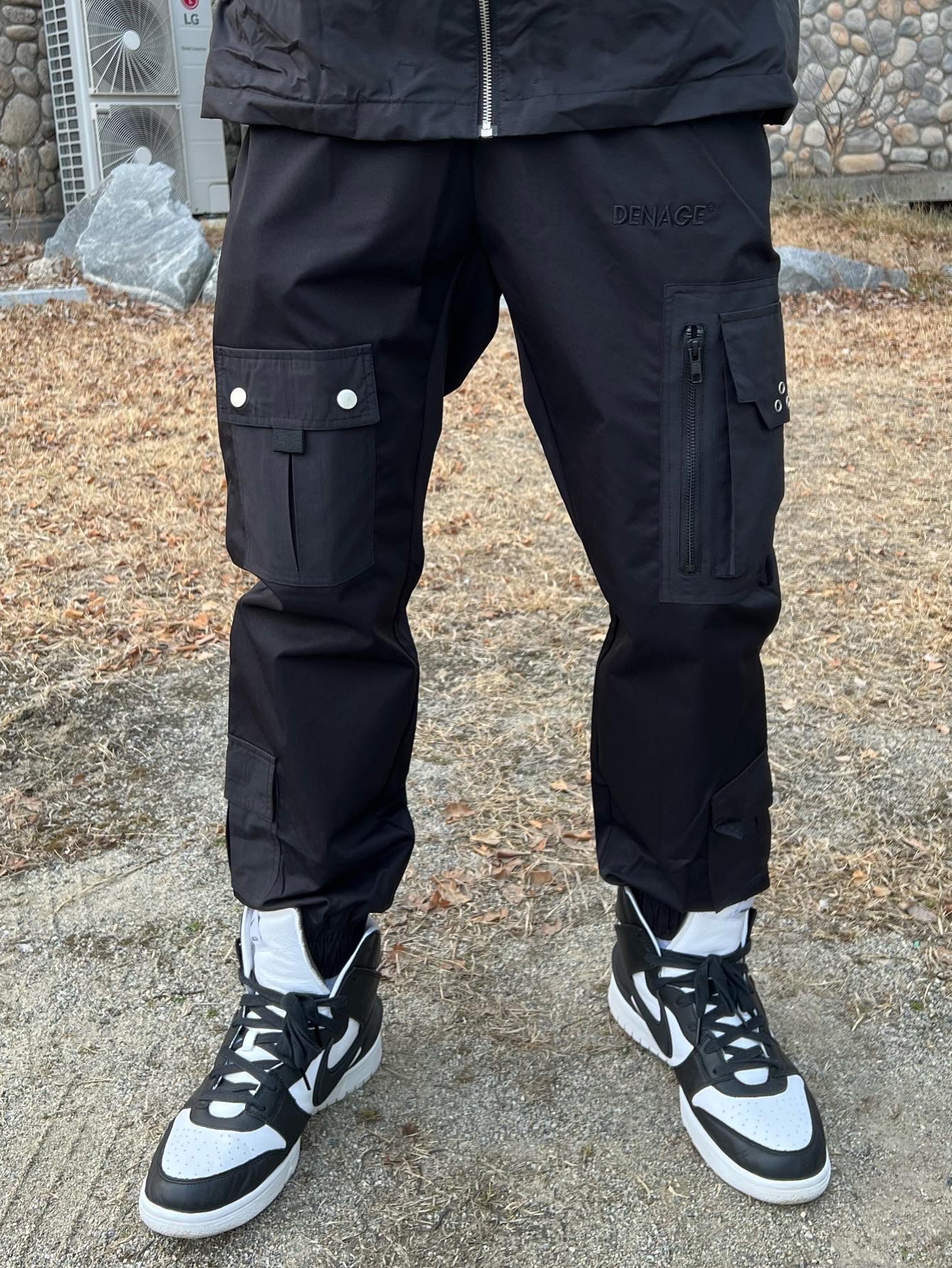 Yeezy Gap Engineered By Balenciaga Flame Cap Black, Nike x Ambush Dunk High Black 착용 스타일 - 4