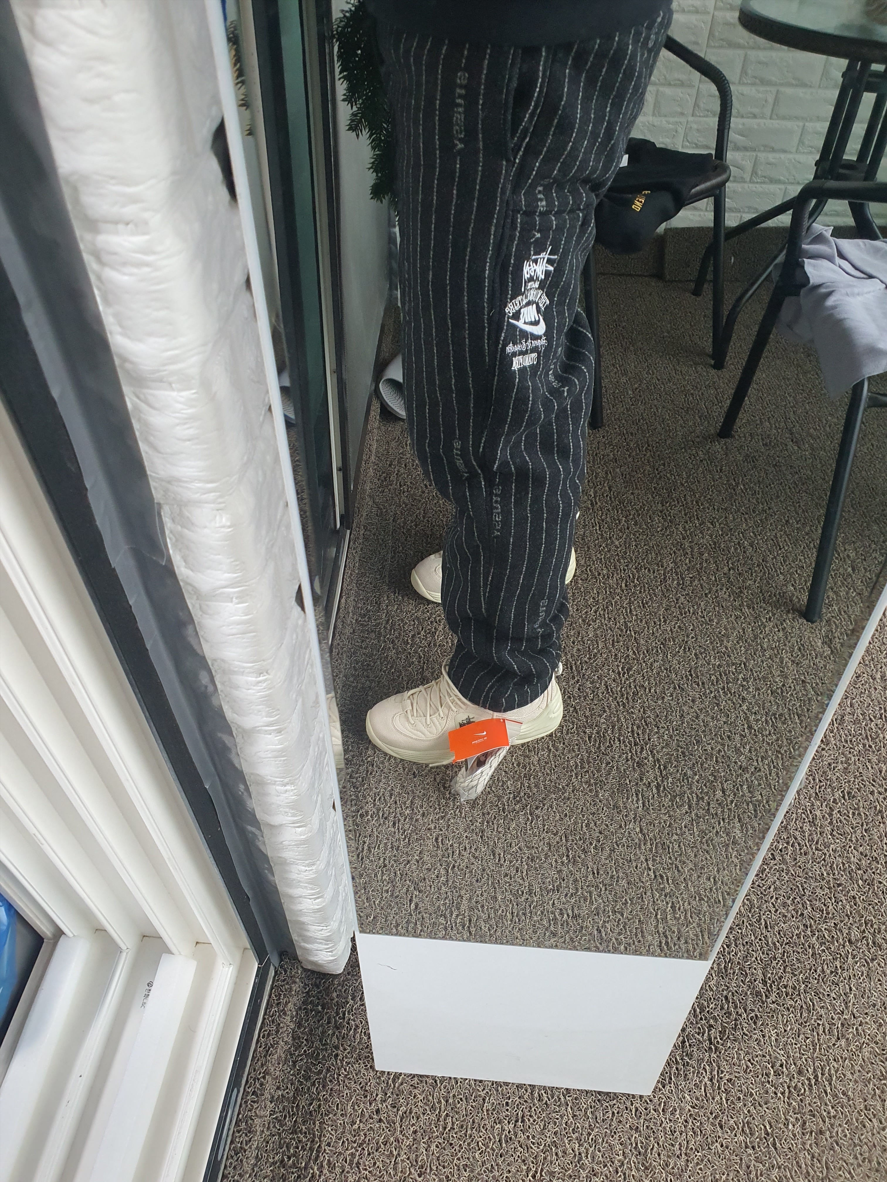 Nike x Stussy NRG Striped Wool Pants Black (DR4021-010), Nike x Stussy Air Penny II Fossil 착용 스타일 - 1