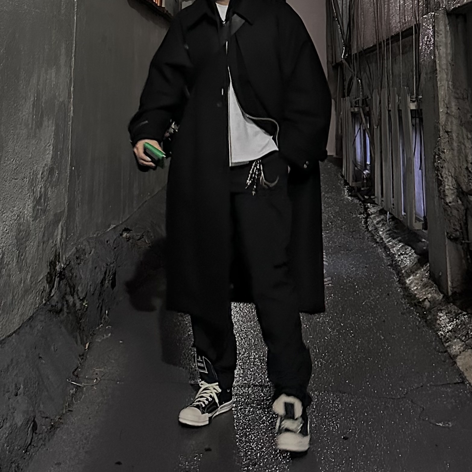 Converse x Drkshdw Drkstr Chuck 70 High Black, Undermycar Bucky Multi Pocket Dynamic Pants Rookie Black - 22SS 착용 스타일 - 2