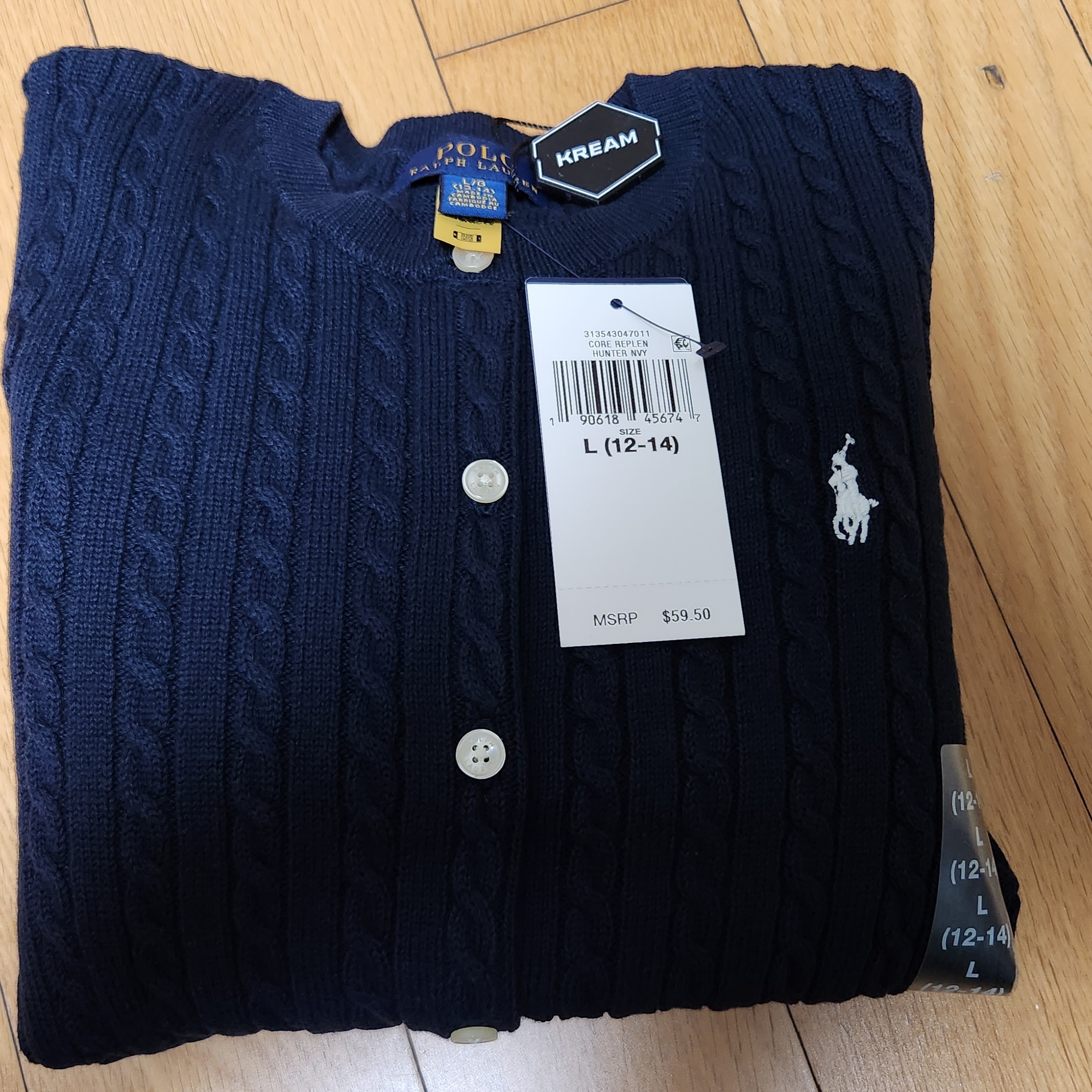 [30% 적립] Polo Ralph Lauren Children Mini Cable Cotton Cardigan Hunter Navy 착용 스타일