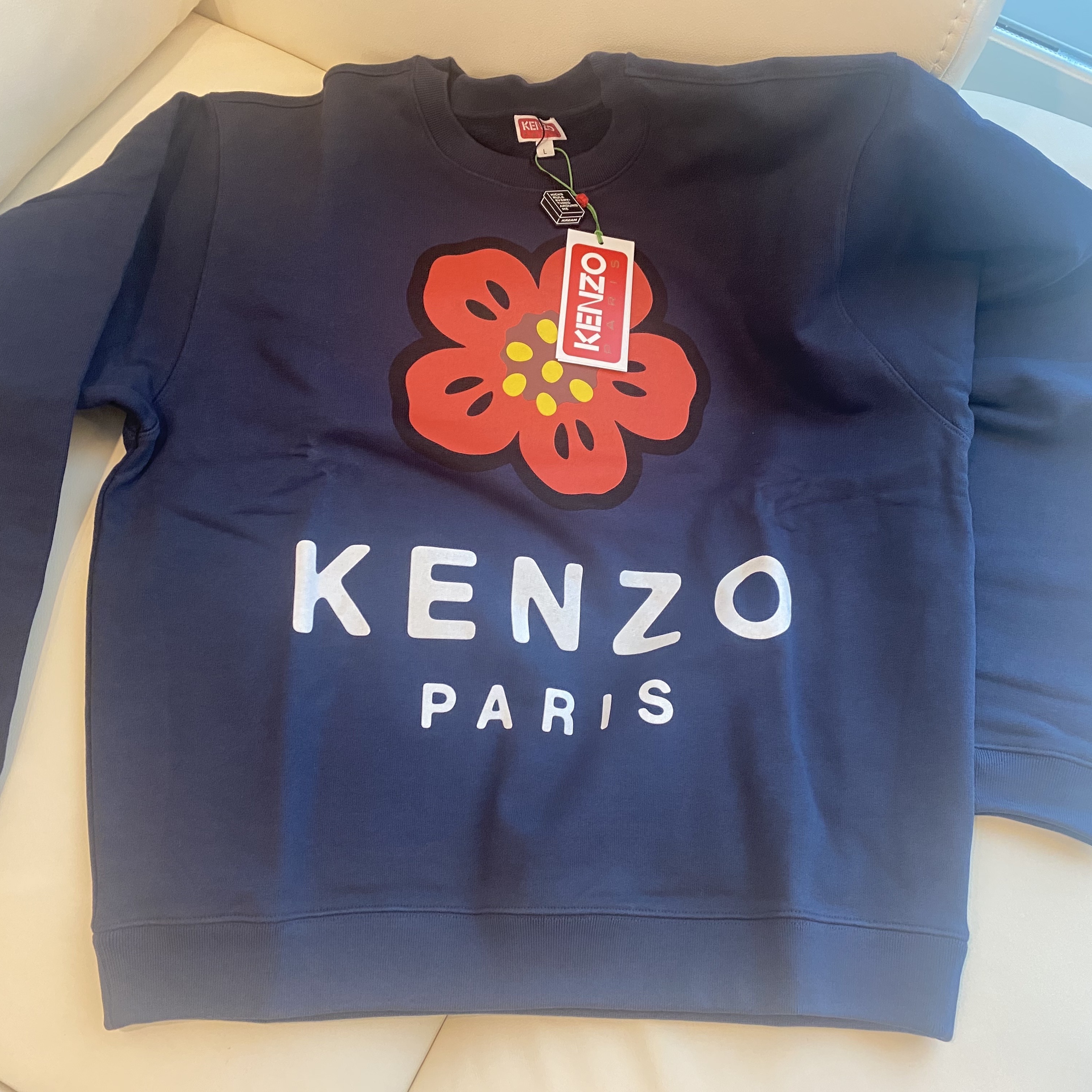 Kenzo Boke Flower Sweatshirt Midnight Blue 착용 스타일 - 2
