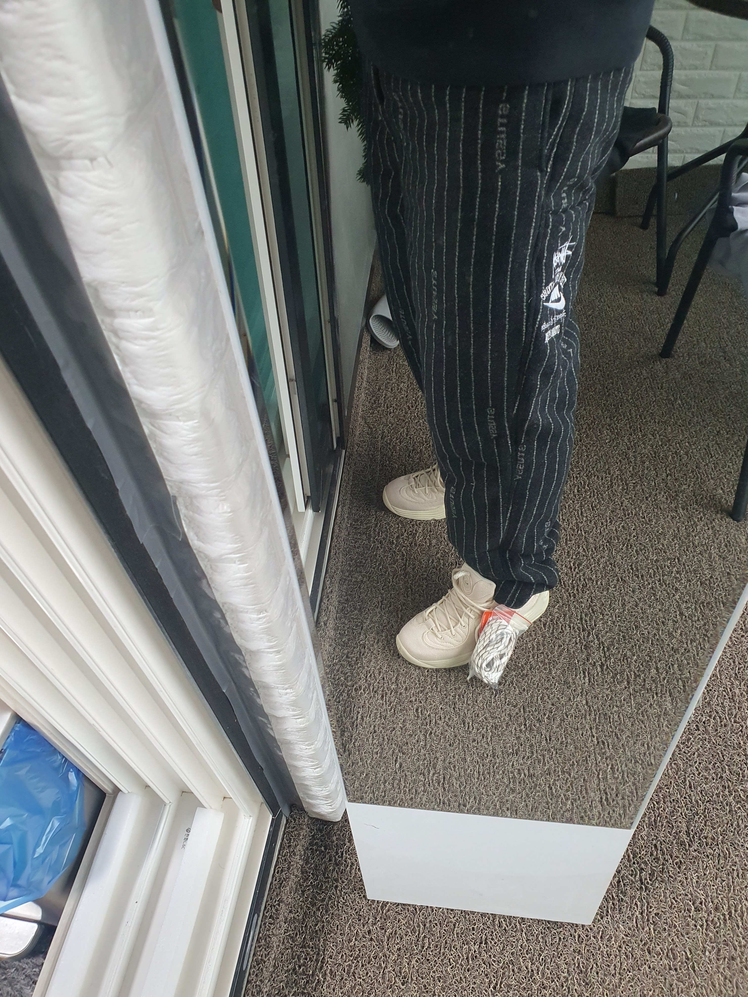 Nike x Stussy NRG Striped Wool Pants Black (DR4021-010), Nike x Stussy Air Penny II Fossil 착용 스타일 - 2