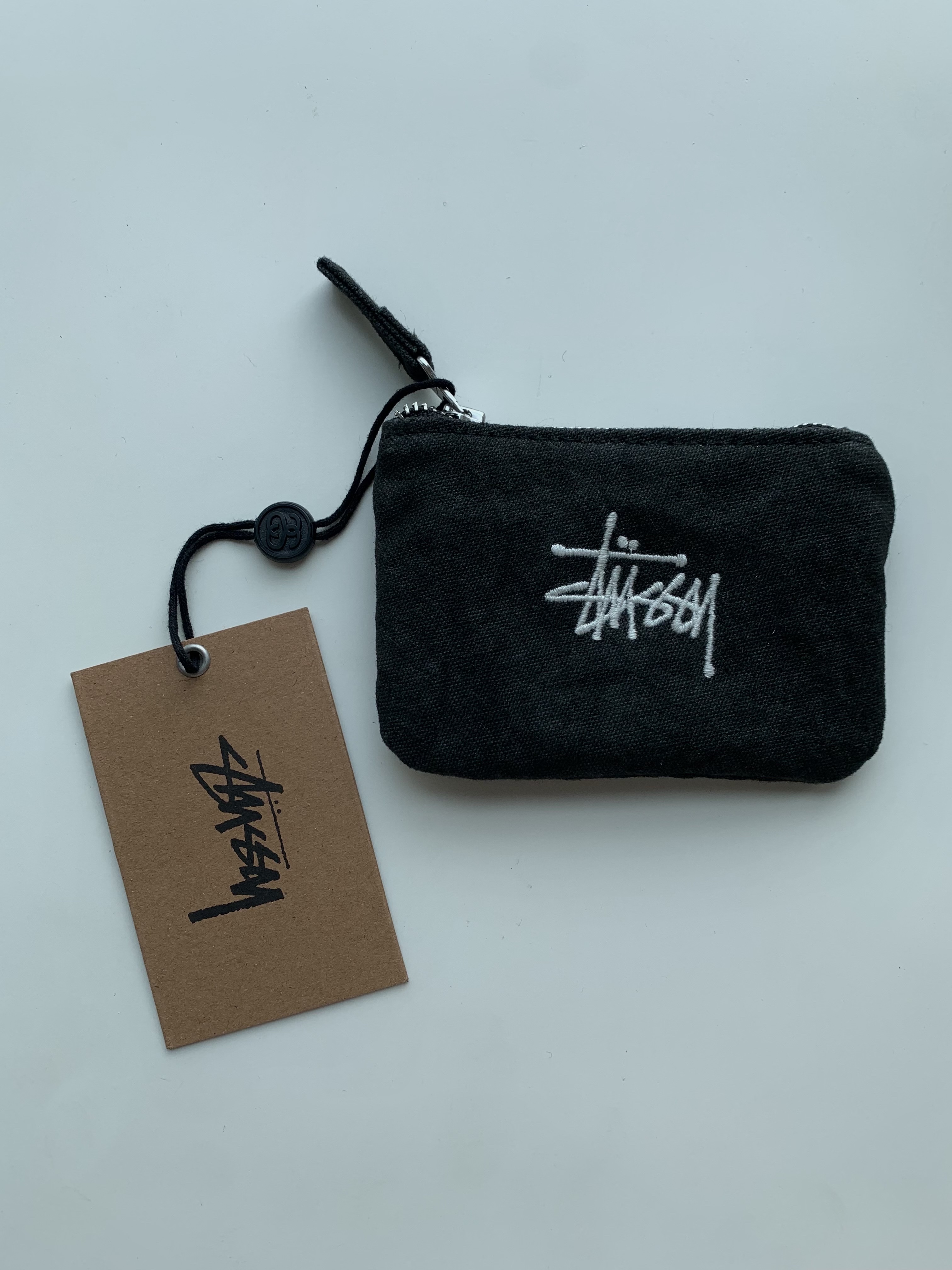 Stussy Canvas Coin Pouch Washed Black 착용 스타일