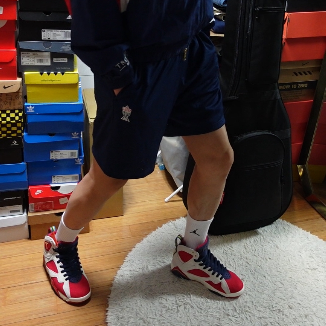 Jordan x Trophy Room Wooven Jacket Midnight Navy - Asia, Jordan x Trophy Room Practice Shorts Midnight Navy - Asia 착용 스타일 - 2