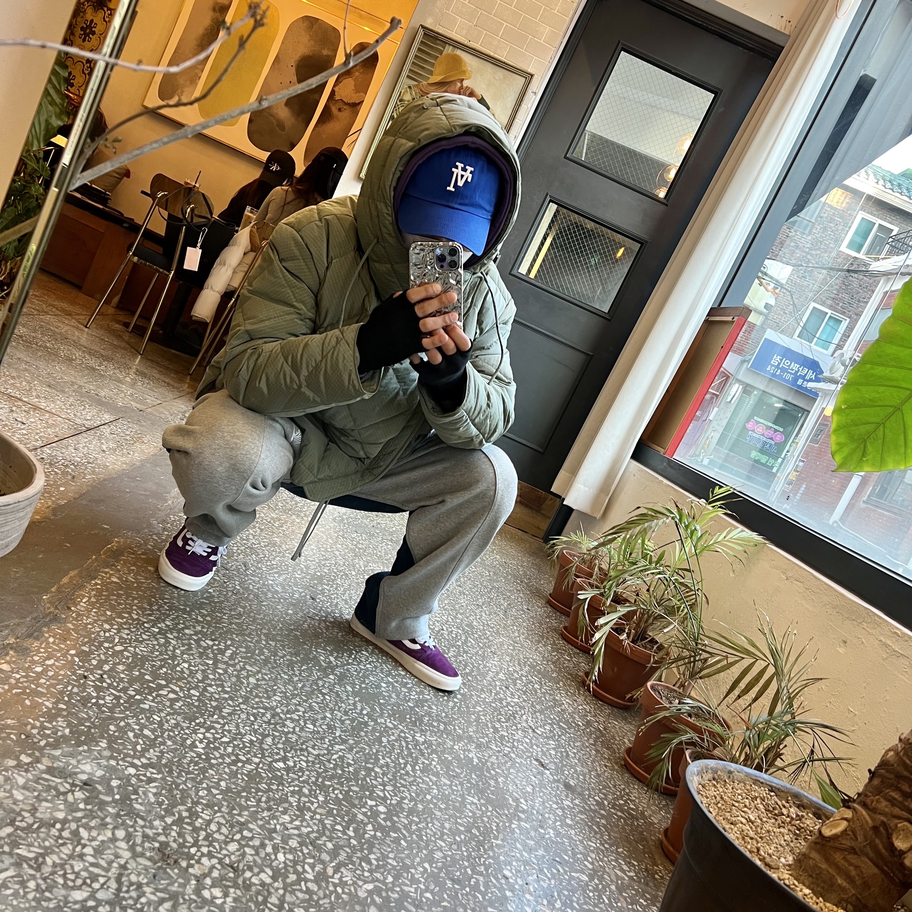 Stussy Cosmos Hood Purple 착용 스타일 - 3