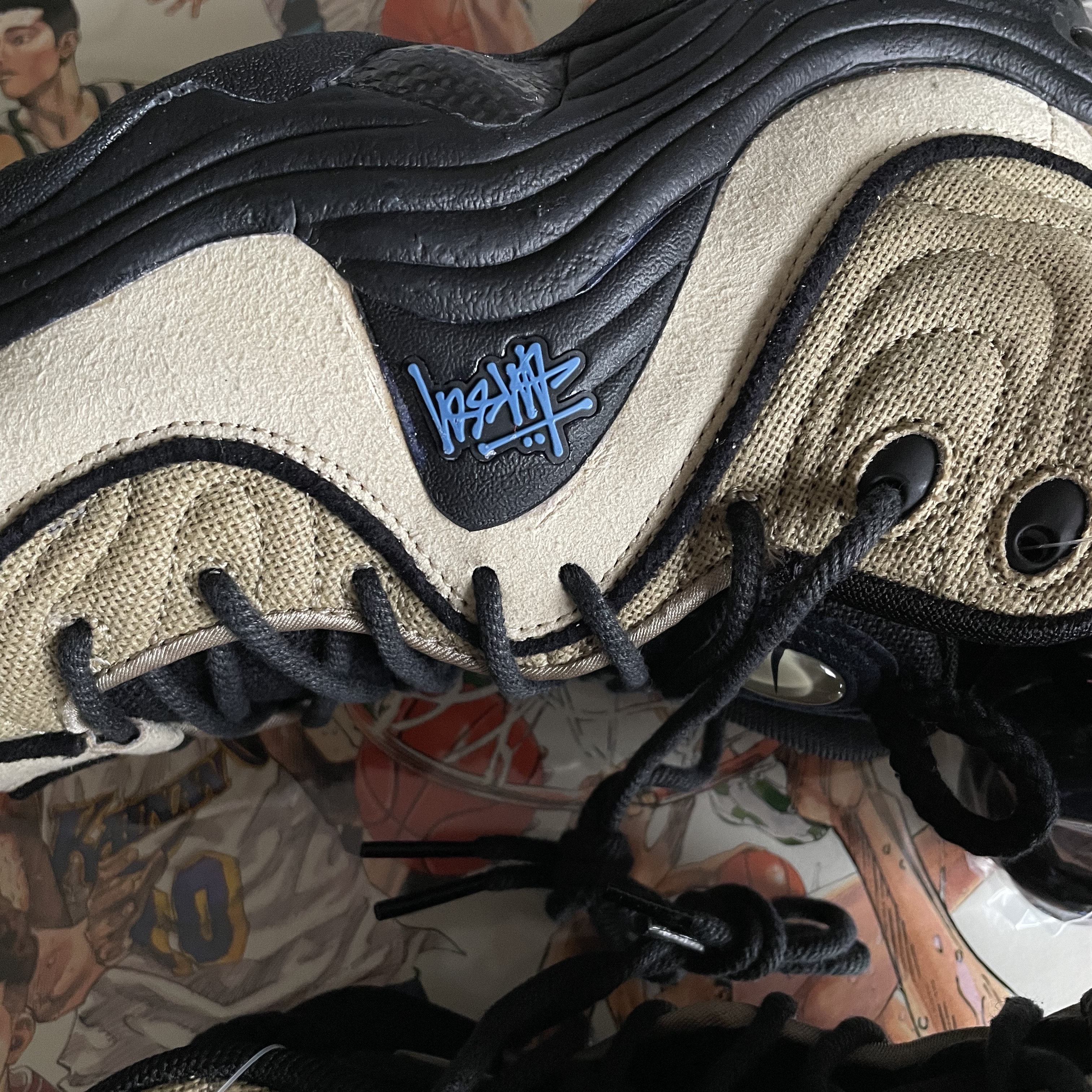 Nike x Stussy Air Penny II Rattan and Limestone 착용 스타일 - 2