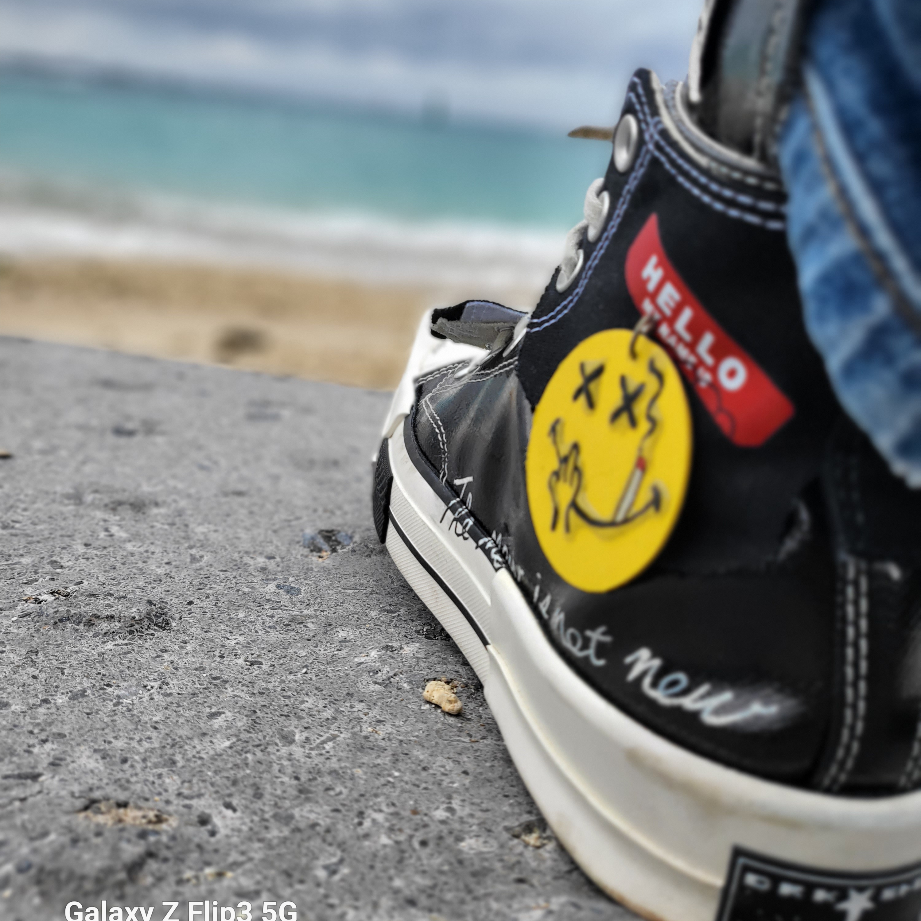 Converse x Drkshdw Turbodrk Chuck 70 Hi Black Lacquered Denim 착용 스타일 - 1