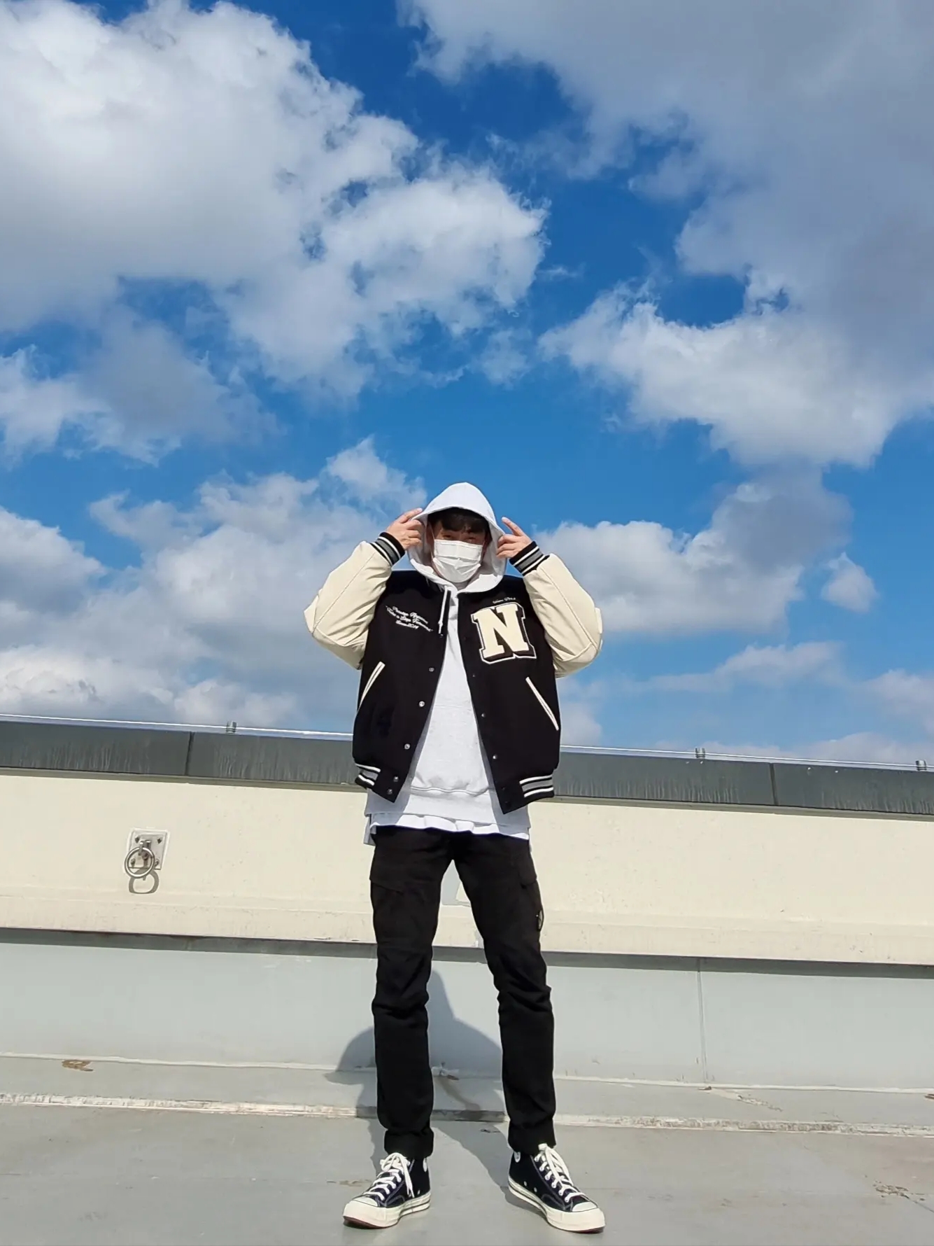 Stussy Basic Stussy Hoodie Ash Heather 2021, Converse Chuck 70 Hi Black 착용 스타일 - 1