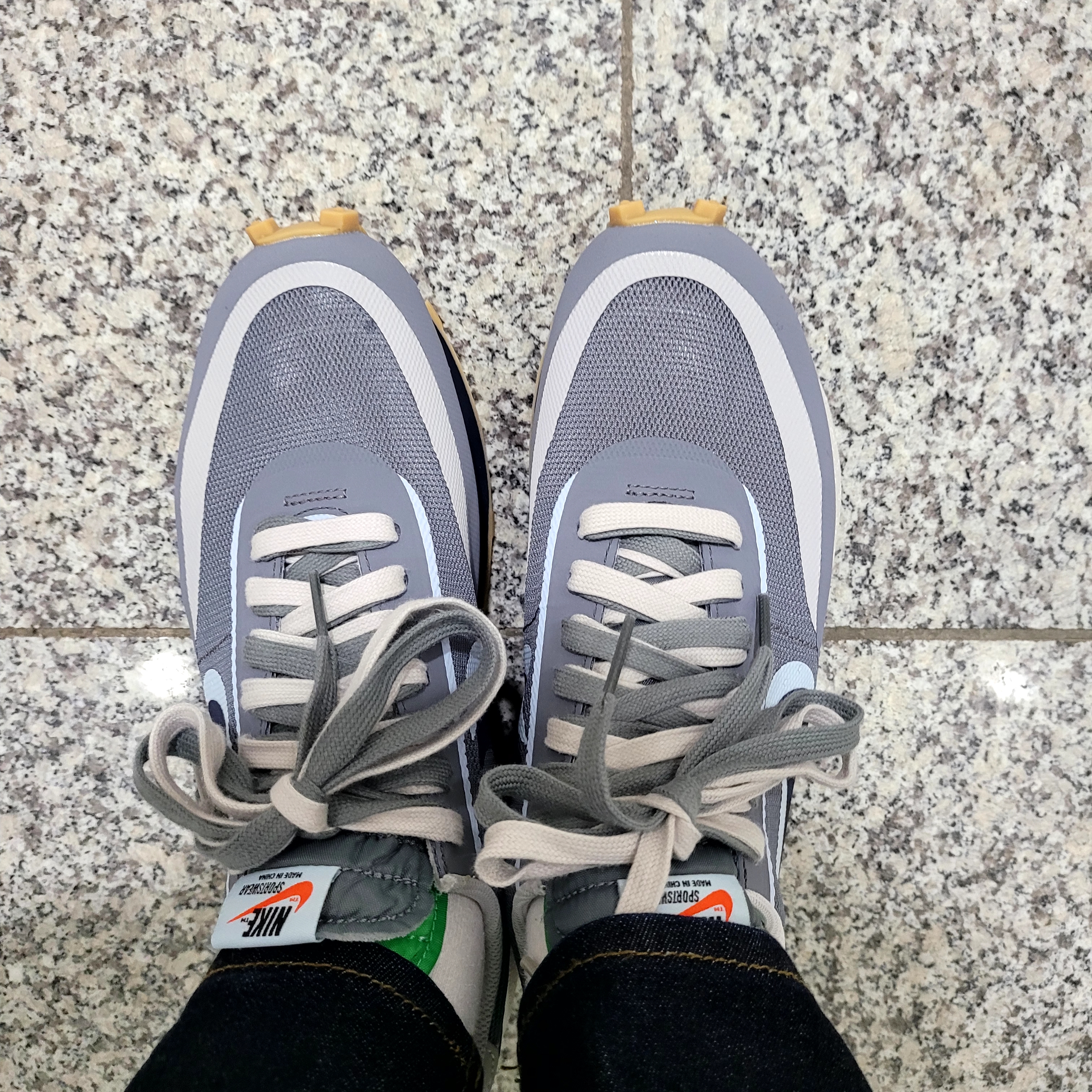 Nike x Sacai x Clot LDWaffle Cool Grey 착용 스타일