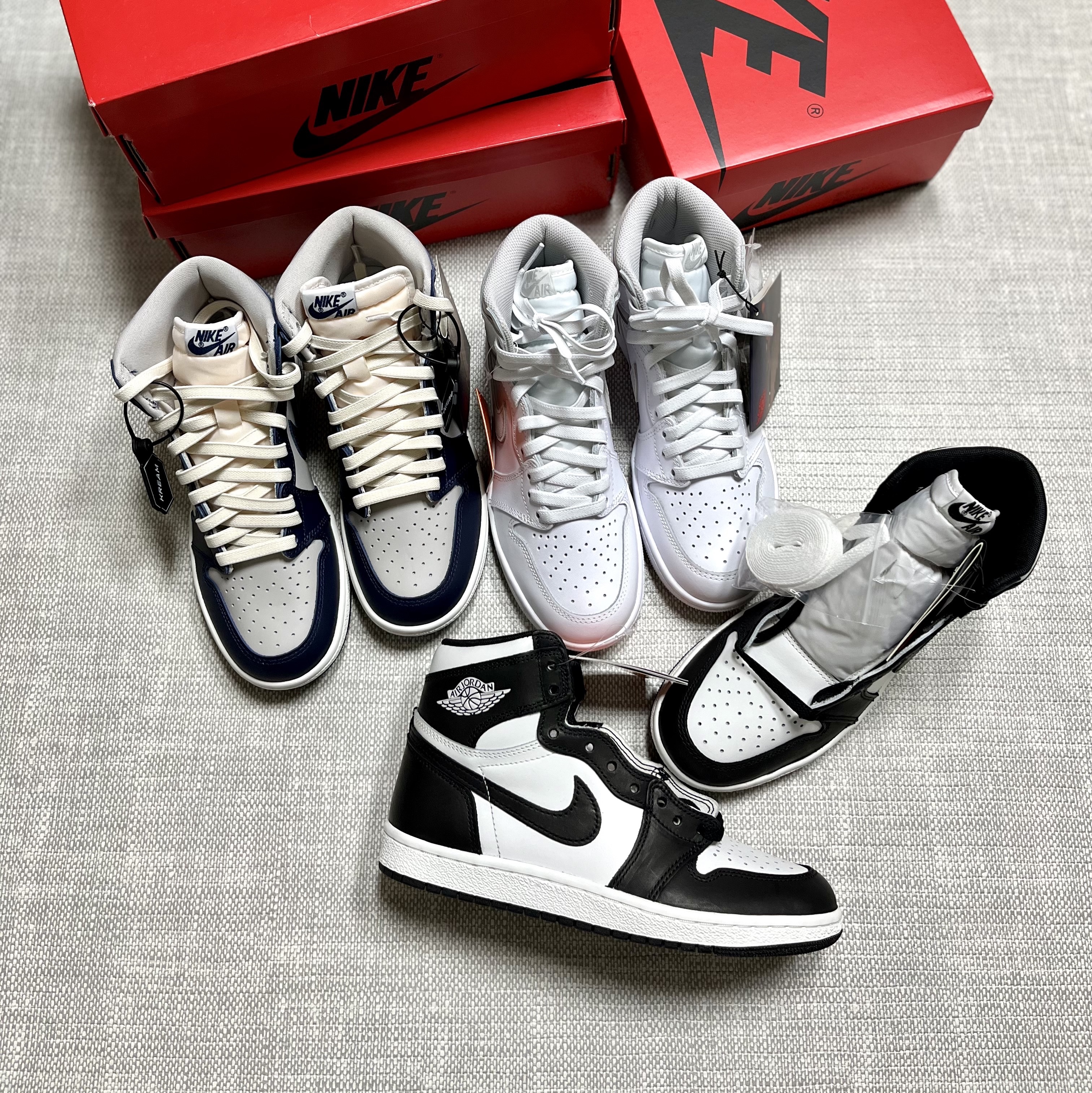 Jordan 1 High 85 Black White, Jordan 1 High 85 College Navy 착용 스타일