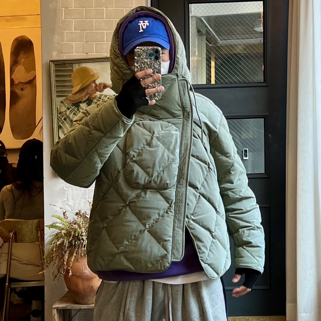 Stussy Cosmos Hood Purple 착용 스타일 - 4