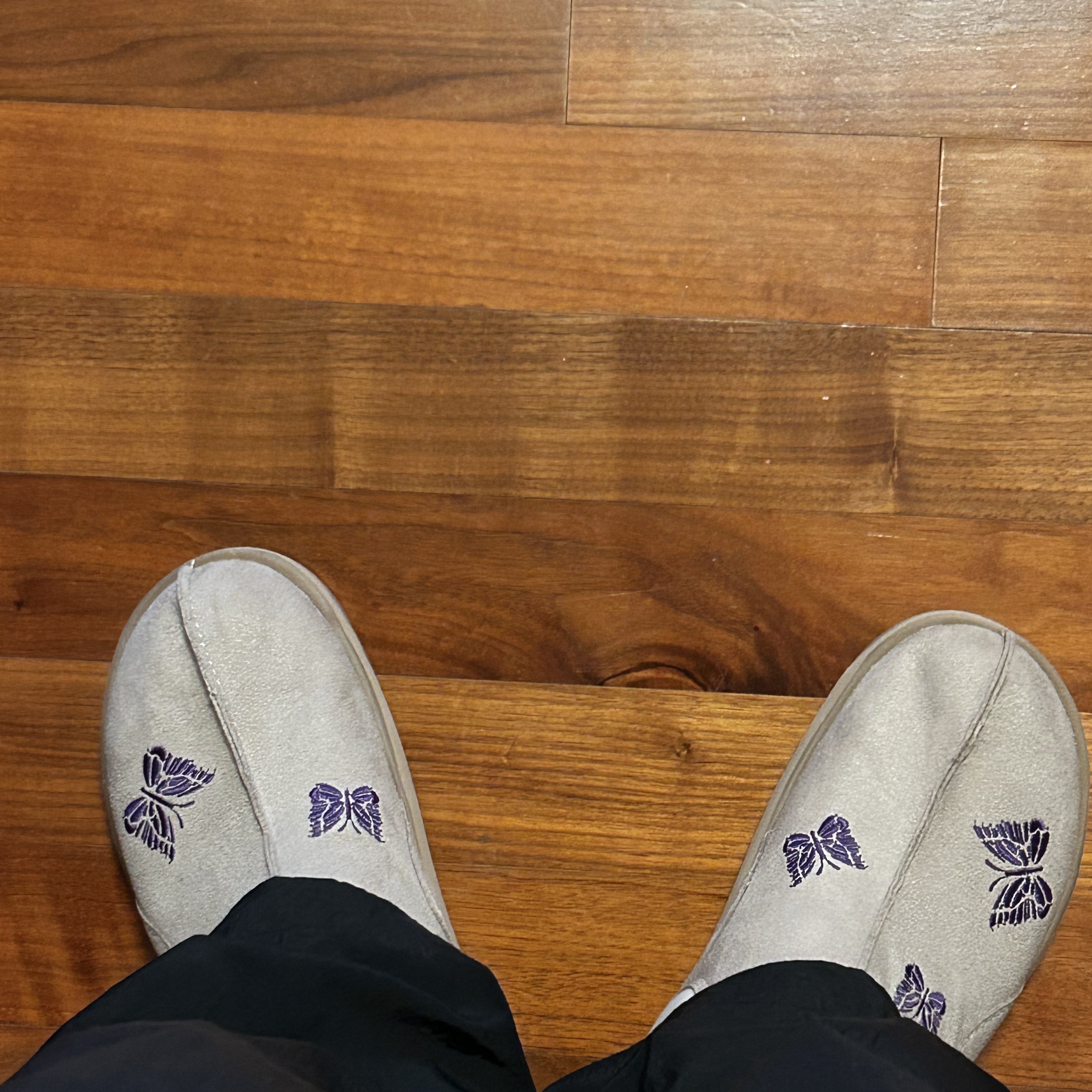 Reebok x Needles Beatnik Moc Modern Beige Extreme Purple 착용 스타일 - 2