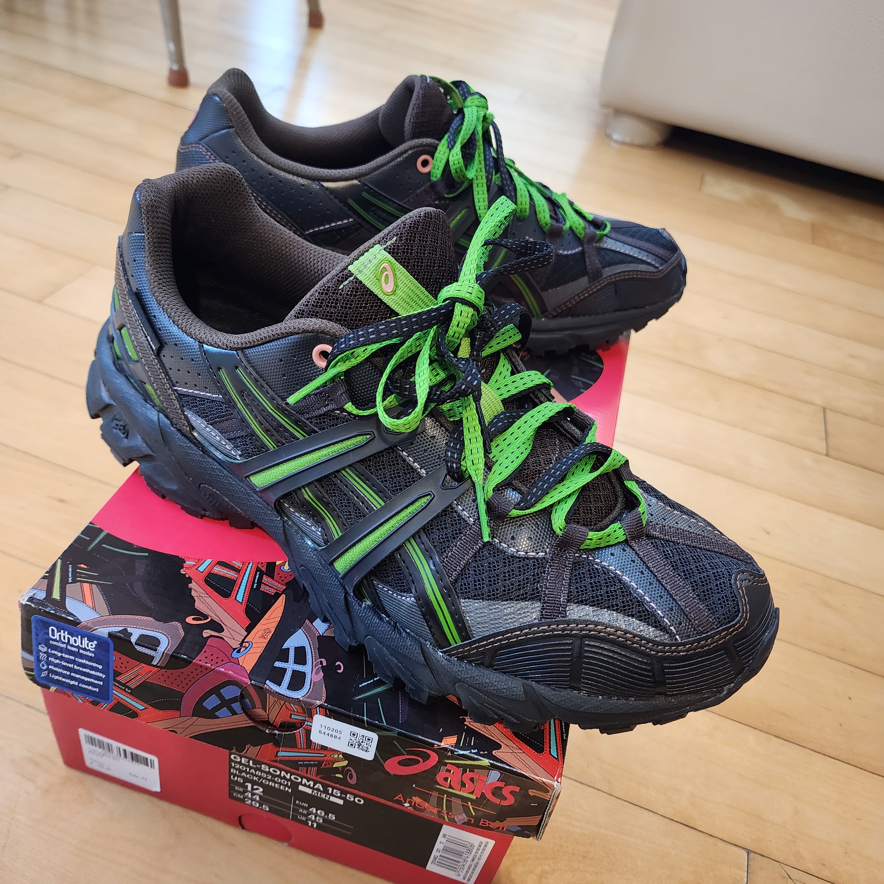 Asics x Andersson Bell Gel-Sonoma 15-50 Black Green 착용 스타일 - 1