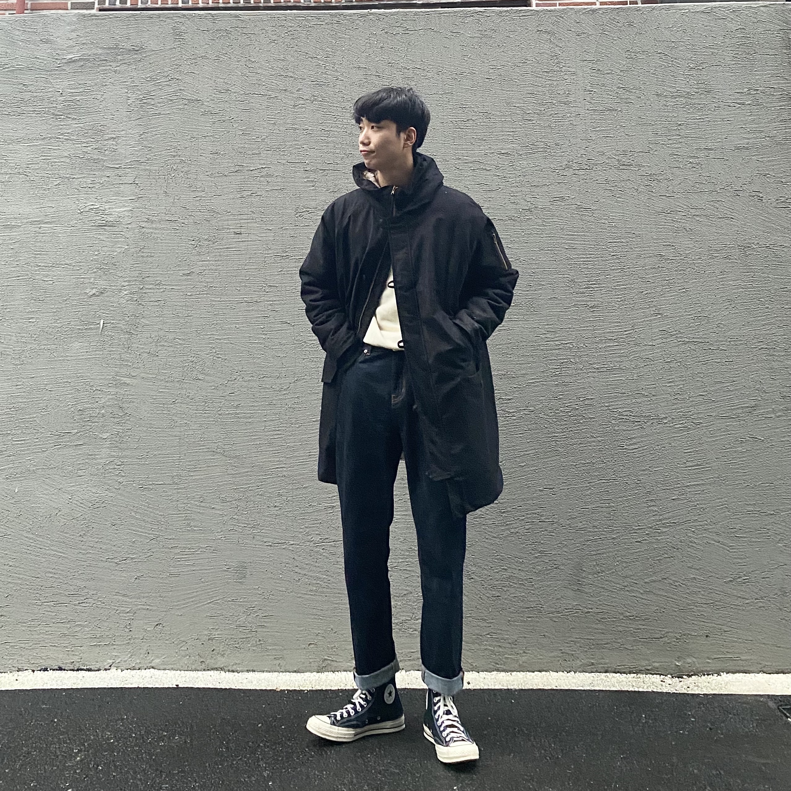 Converse Chuck 70 Hi Black 착용 스타일
