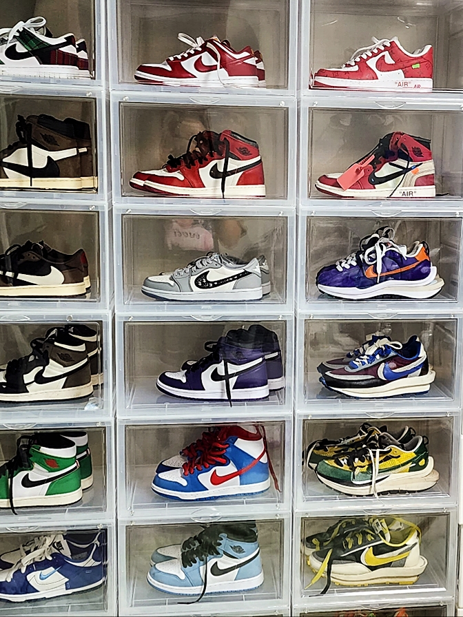 Nike x Sacai VaporWaffle Dark Iris 착용 스타일 - 2