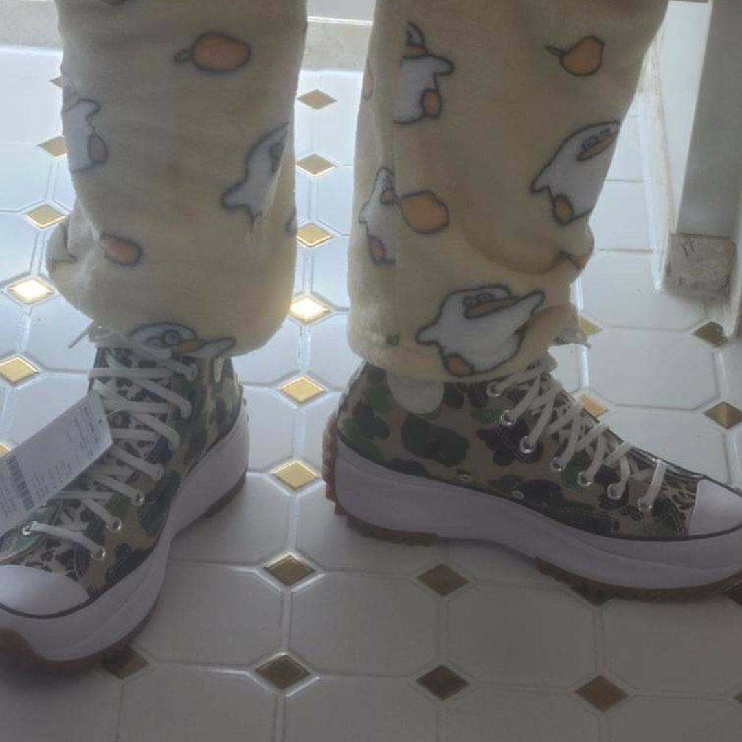 Converse Run Star Hike Hi Camo 착용 스타일