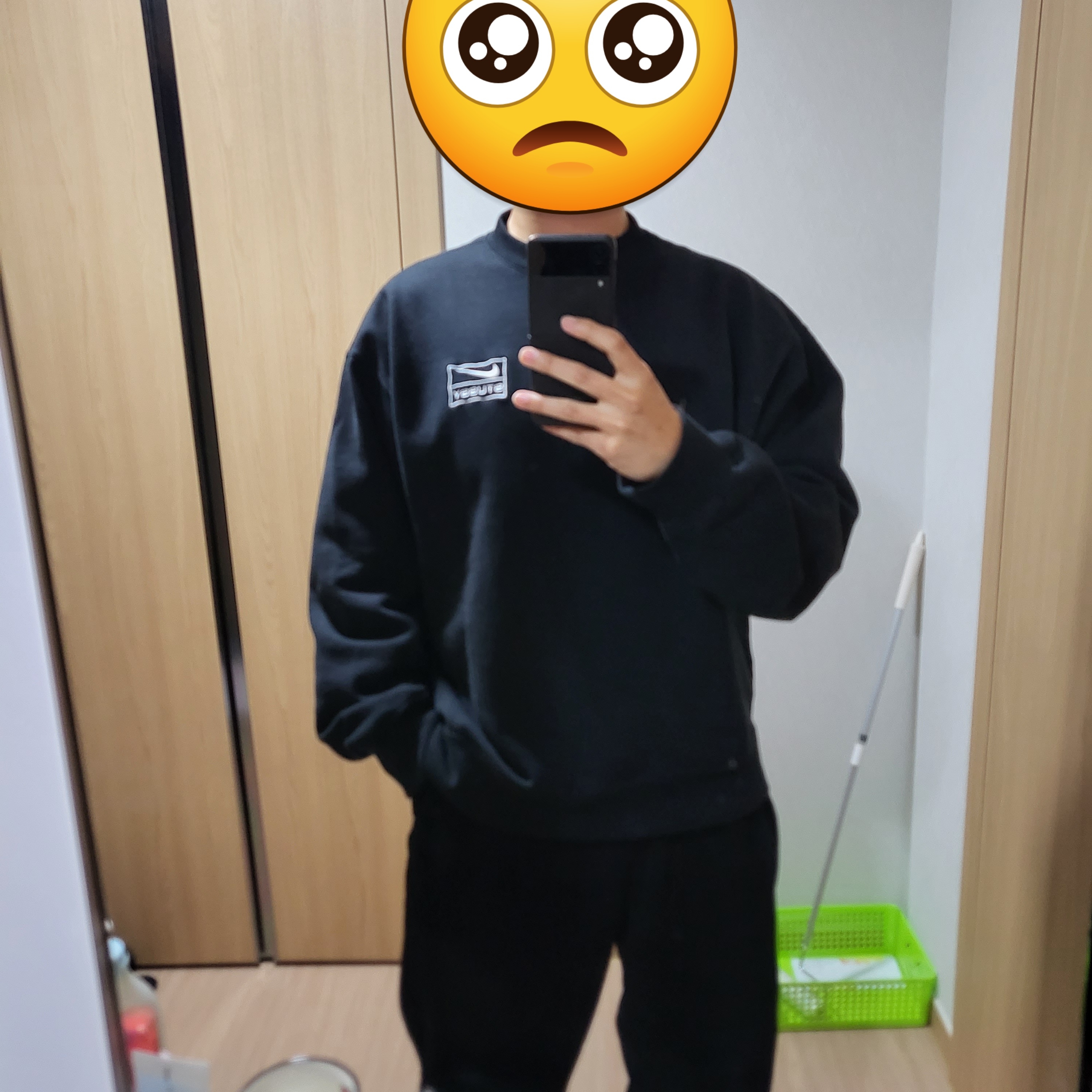Nike x Stussy NRG Washed Fleece Crewneck Black (DO5310-010) 착용 스타일